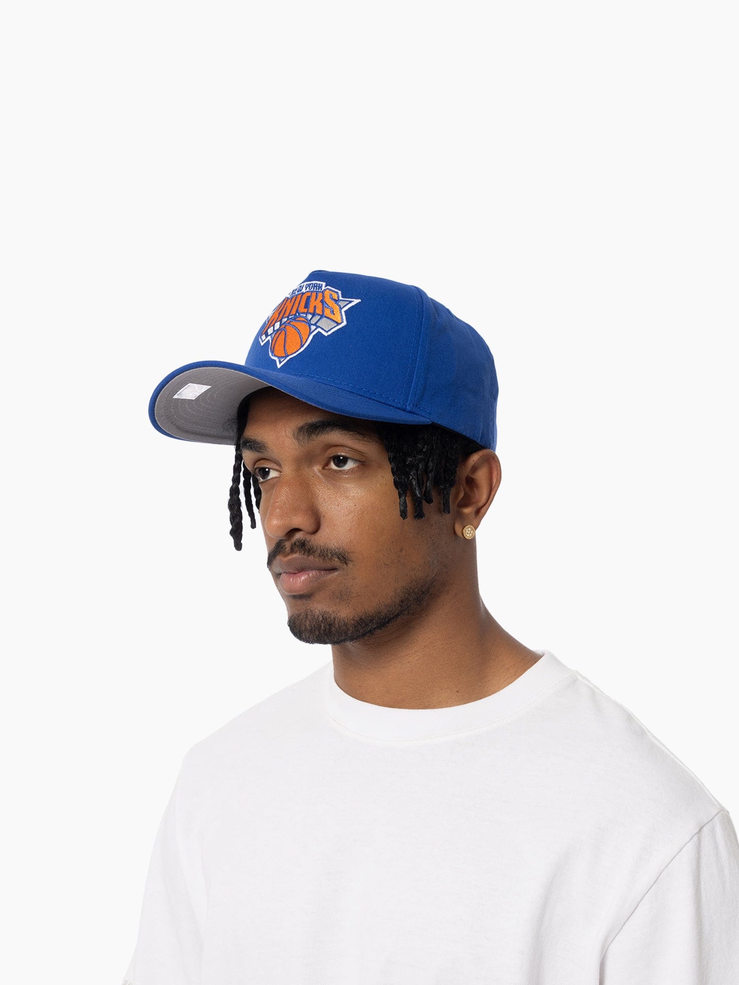 Mitchell And Ness Caps New York Knicks Mitchell & Ness NBA HWC Pro Pinch Snapback Hat - Blue