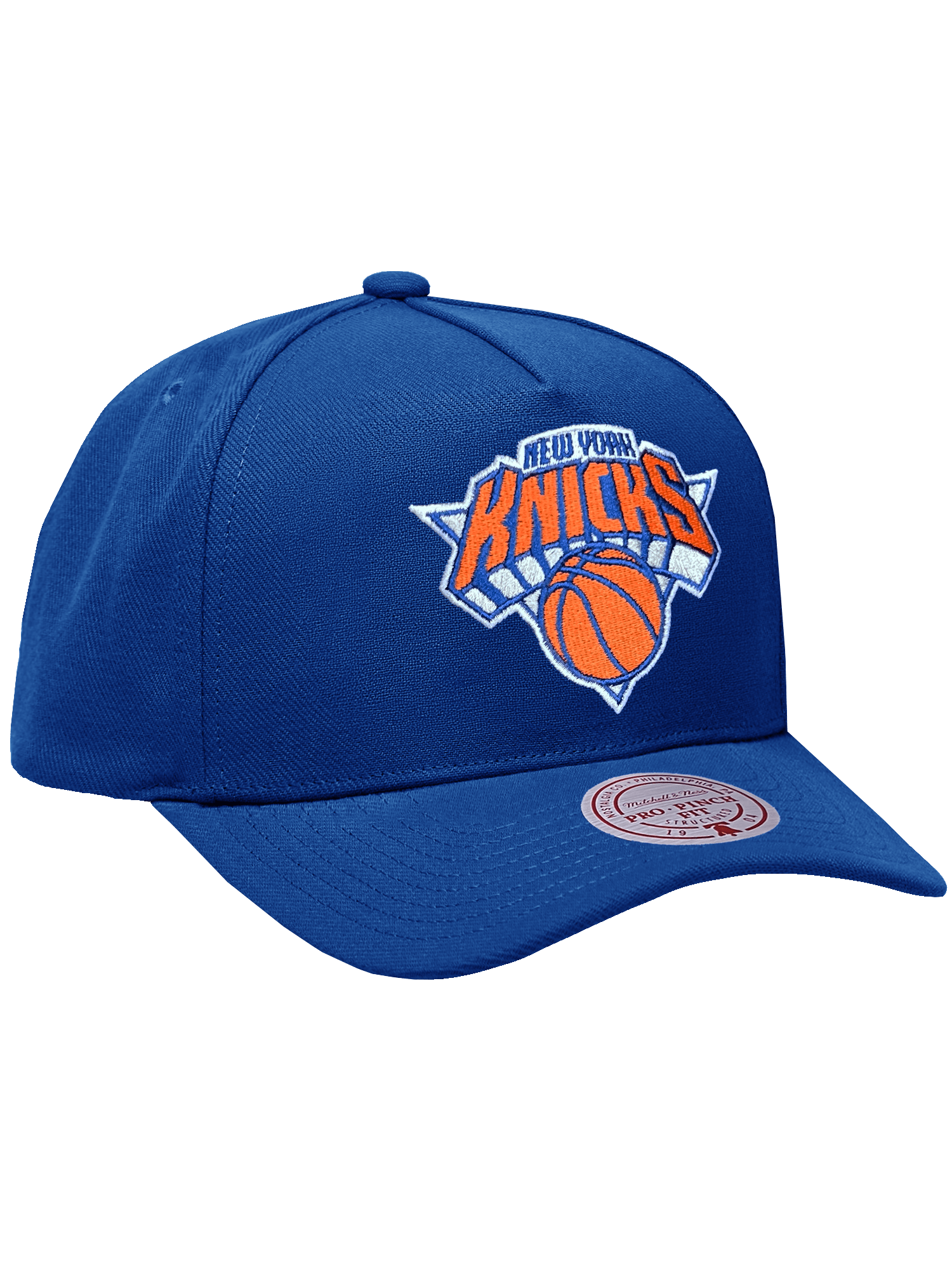 Mitchell And Ness Caps New York Knicks Mitchell & Ness NBA HWC Pro Pinch Snapback Hat - Blue