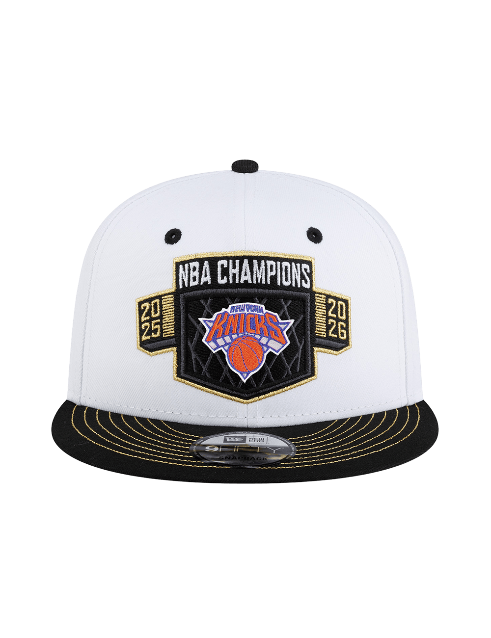 New Era Caps OSFM New York Knicks New Era NBA 26 Champs 9FIFTY Flat Brim Snapback Hat - White