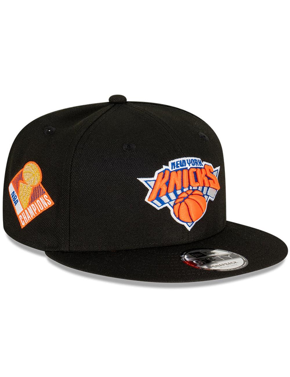 New Era Caps New York Knicks New Era NBA Champs Patch 9FIFTY Snapback Hat - Black