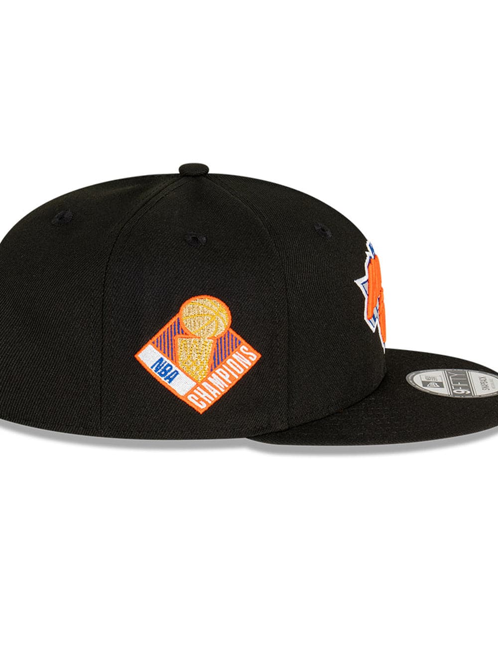 New Era Caps New York Knicks New Era NBA Champs Patch 9FIFTY Snapback Hat - Black