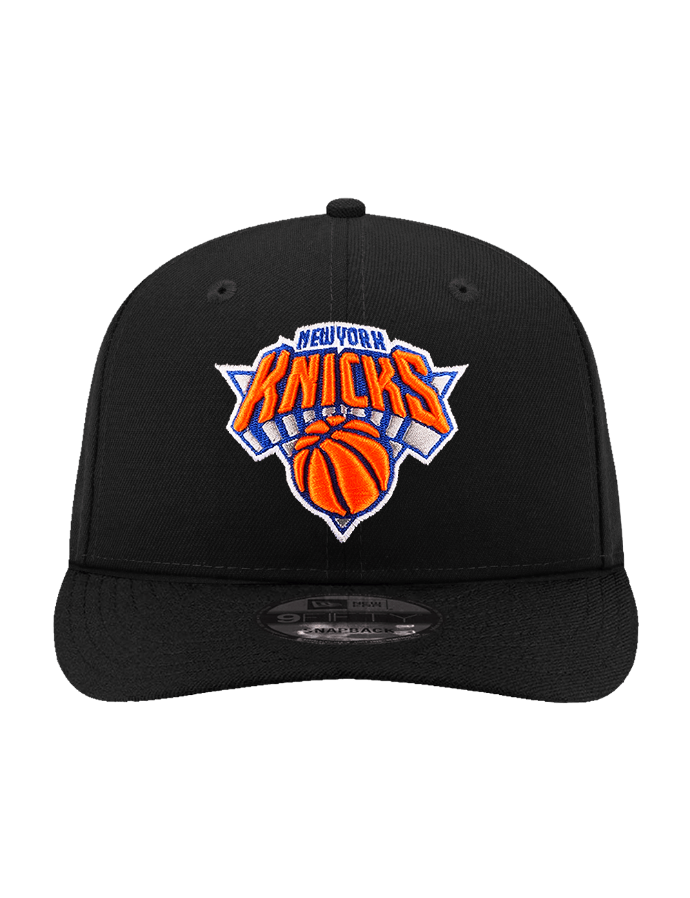 New Era Caps OSFA New York Knicks New Era NBA Team 9FIFTY Pre-Curved Snapback Hat - Black