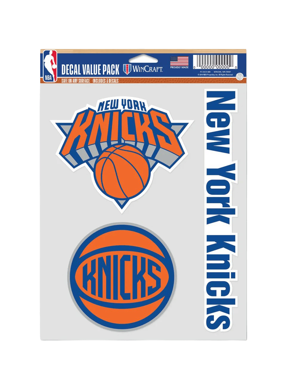 Wincraft Accessories New York Knicks Wincraft NBA Team 3 Piece 5” x 7” Decal Set