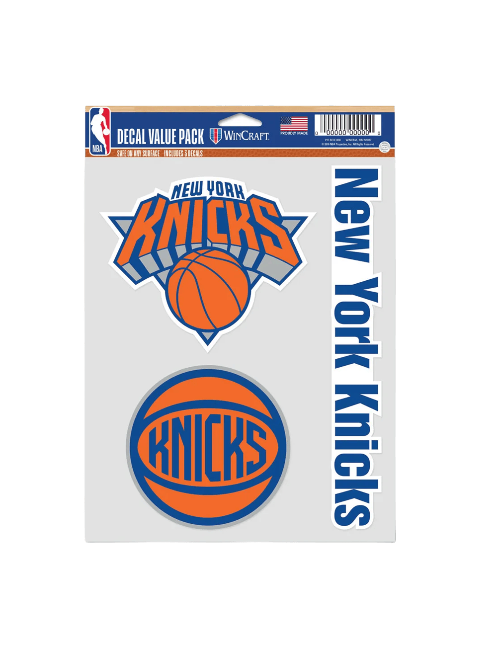 Wincraft Accessories New York Knicks Wincraft NBA Team 3 Piece 5” x 7” Decal Set