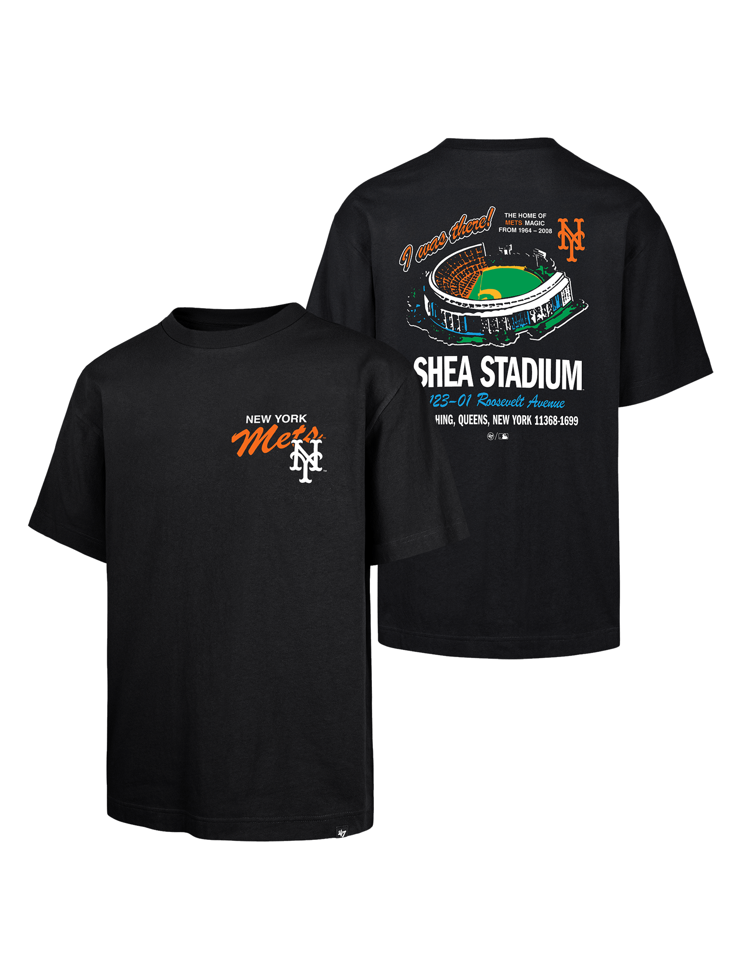47 Brand T-Shirts New York Mets '47 MLB Stadium Vintage Foundation T-Shirt - Black