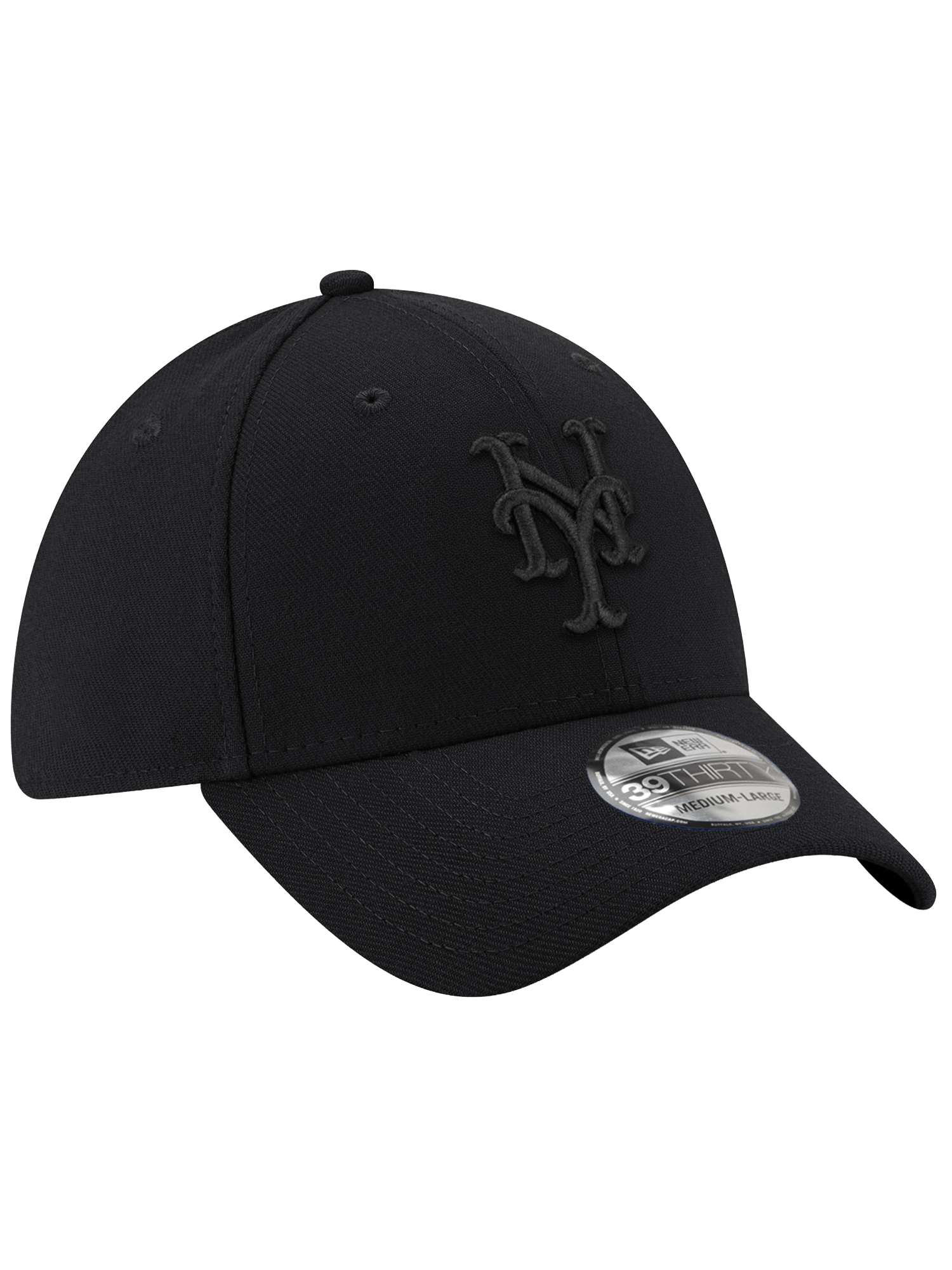 New Era Caps New York Mets New Era MLB Black On Black 39THIRTY Stretch-Fit Hat