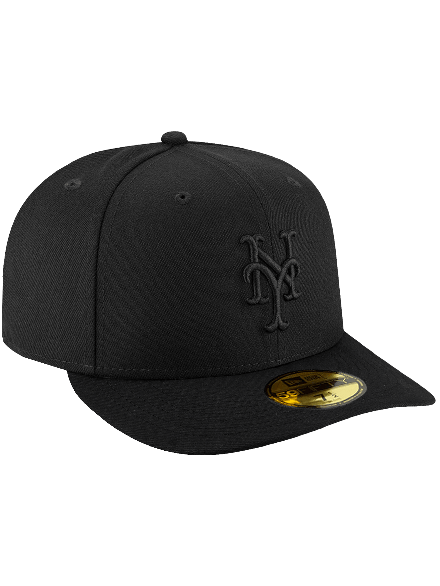 New Era Caps New York Mets New Era MLB Black On Black 59FIFTY Pre-Curved Fitted Hat