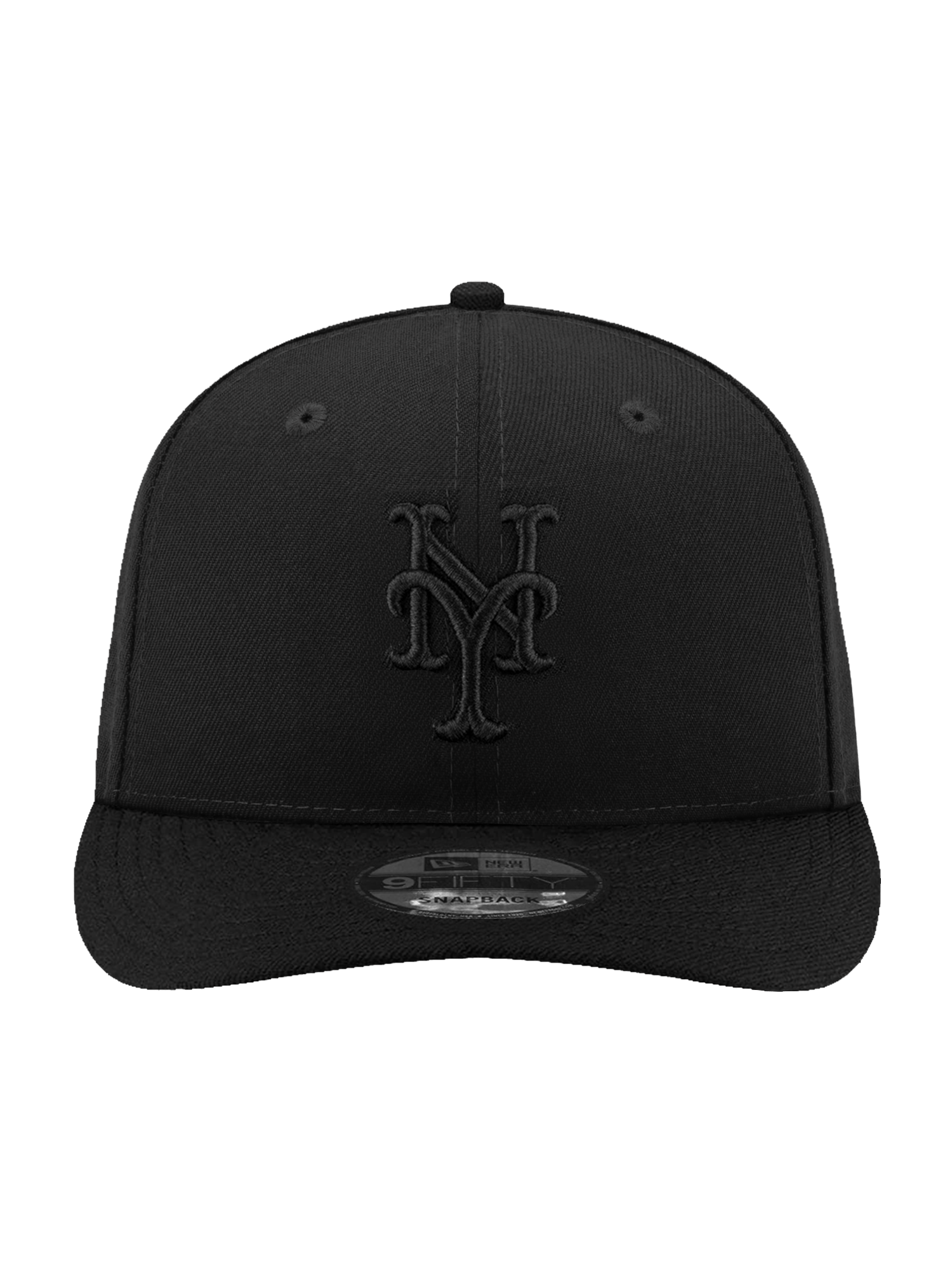New Era Caps OSFA New York Mets New Era MLB Black On Black 9FIFTY Pre-Curved Snapback Hat