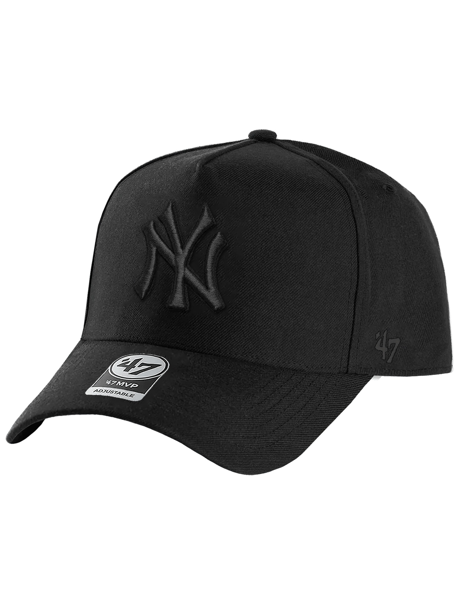 47 Brand Caps New York Yankees '47 MLB Black On Black MVP DT Snapback Hat - Black