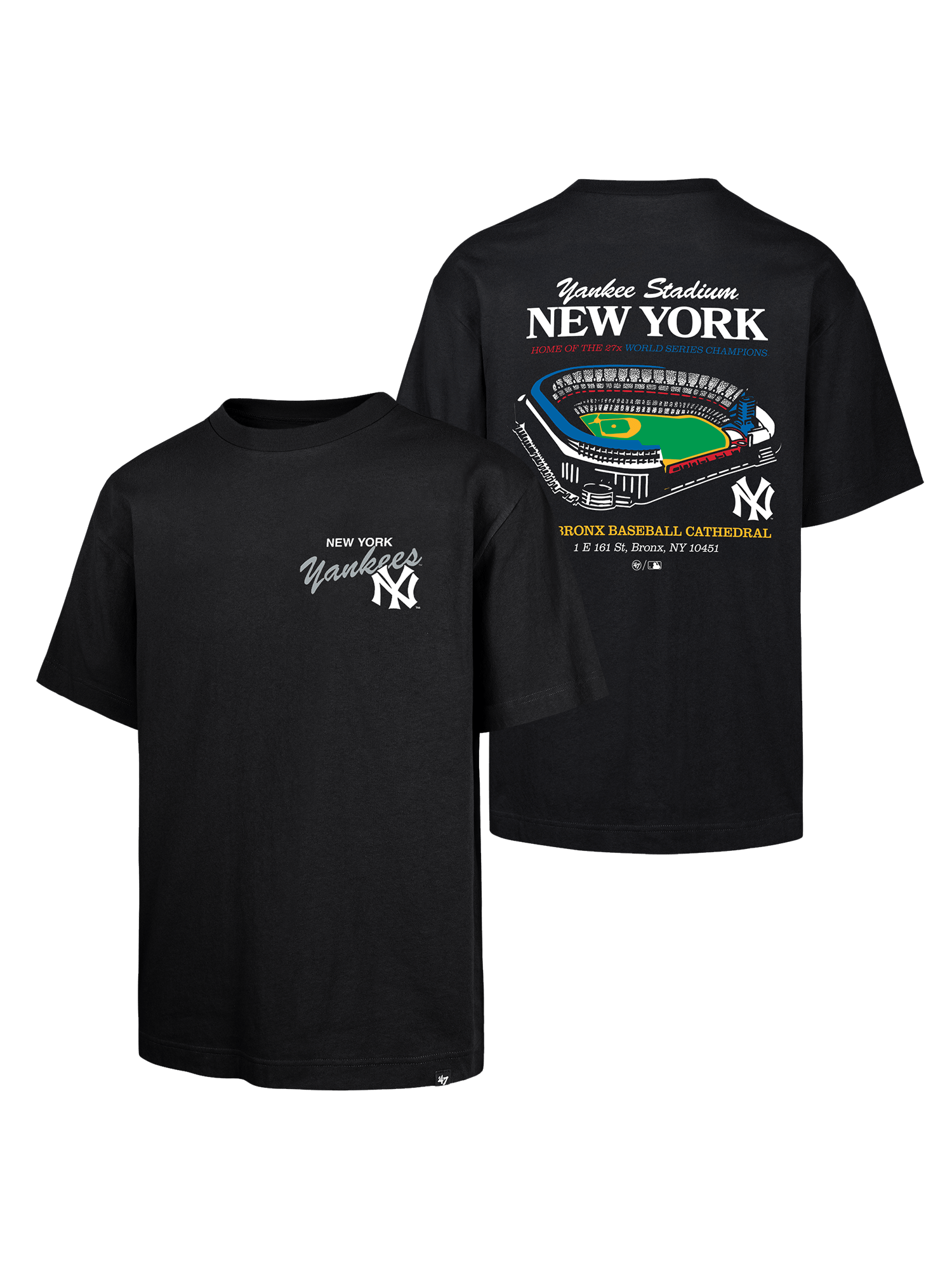 47 Brand T-Shirts New York Yankees '47 MLB Stadium Vintage Foundation T-Shirt - Black