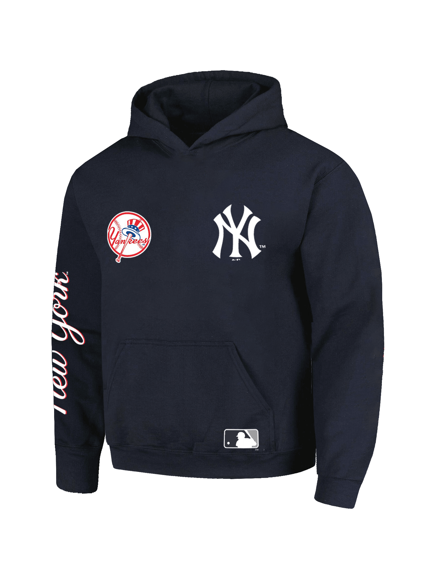 Majestic Athletic Jumpers New York Yankees Majestic MLB City Crest Oversize Hoodie Jumper - Navy