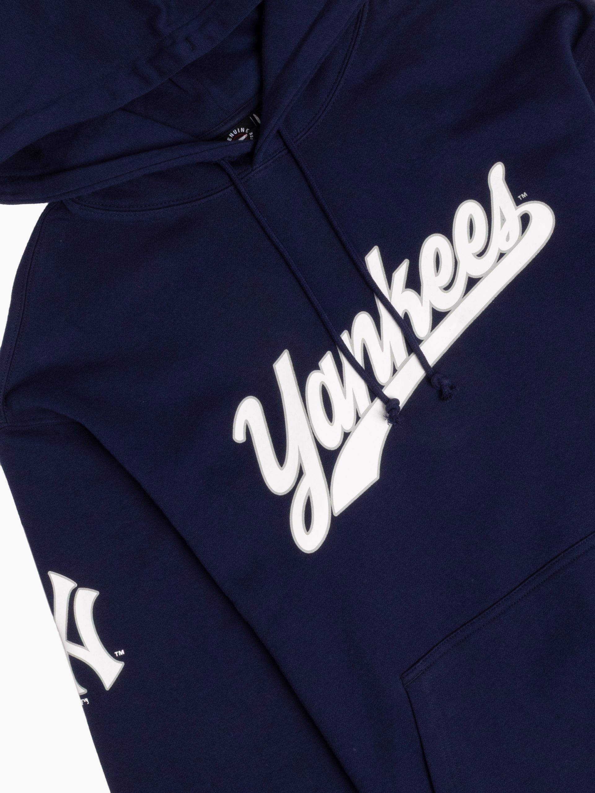 Majestic Athletic Jumpers New York Yankees Majestic MLB Script Vintage Hoodie Jumper - Navy
