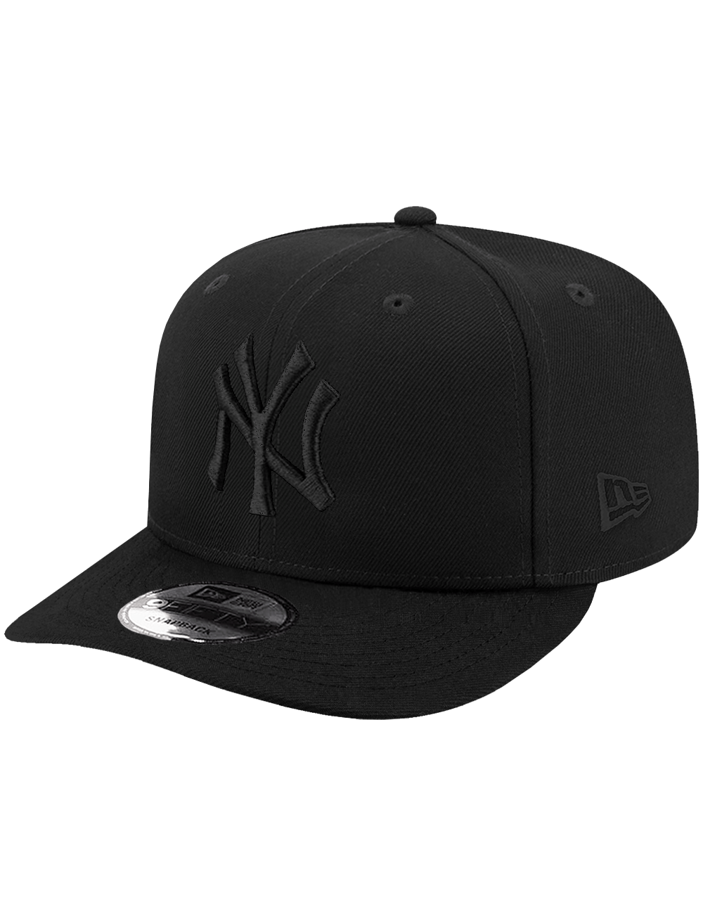 New Era Caps New York Yankees New Era MLB Black On Black 9FIFTY Pre-Curved Snapback Hat