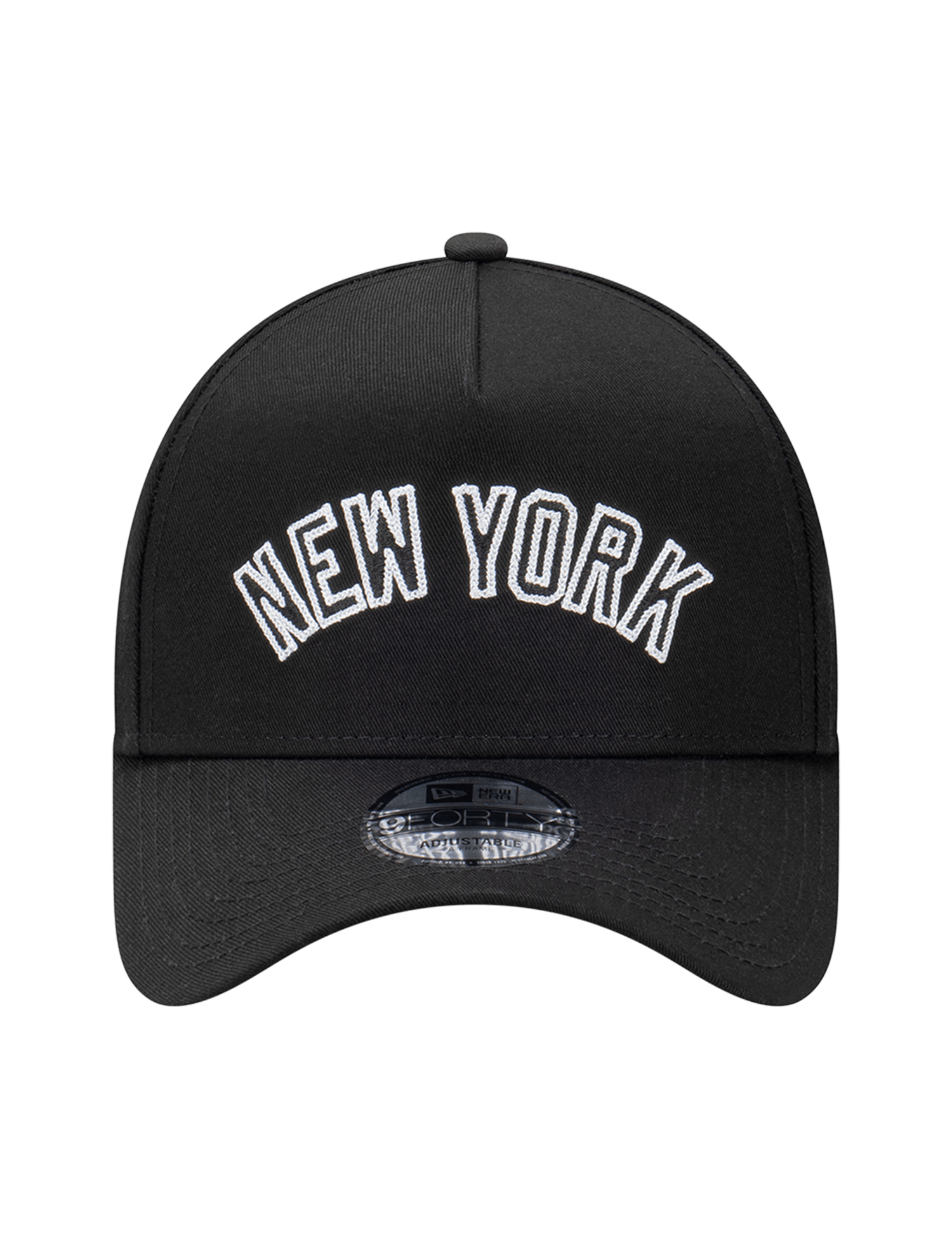 New Era Caps New York Yankees New Era MLB Chain Script 9FORTY A-Frame Snapback Hat - Black