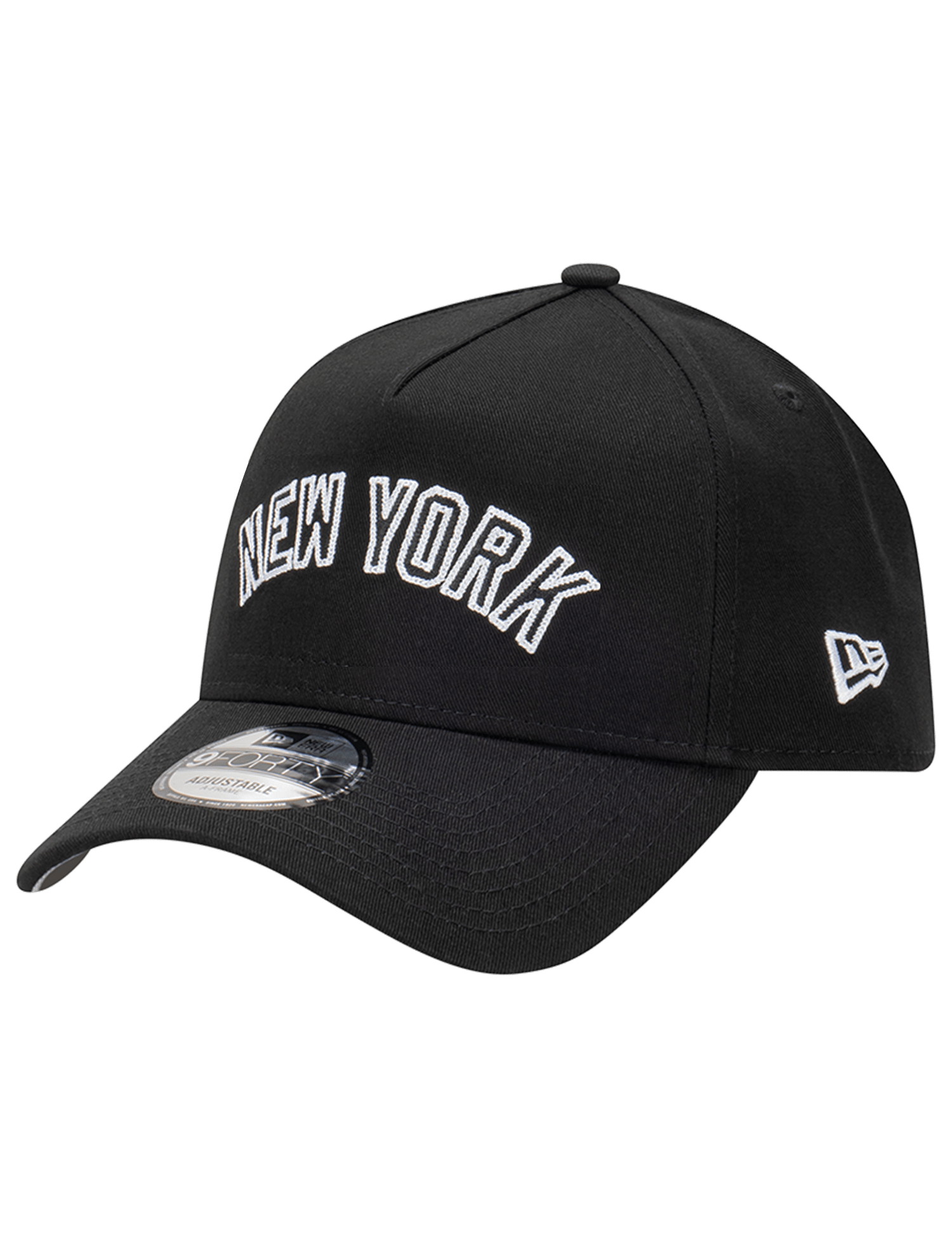 New Era Caps New York Yankees New Era MLB Chain Script 9FORTY A-Frame Snapback Hat - Black