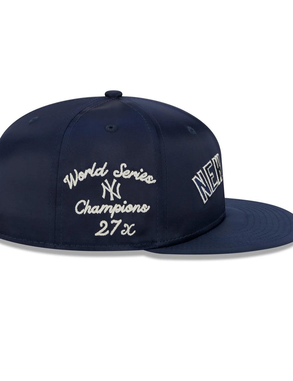 New Era Caps New York Yankees New Era MLB Satin Champs 9FIFTY Snapback Hat - Navy