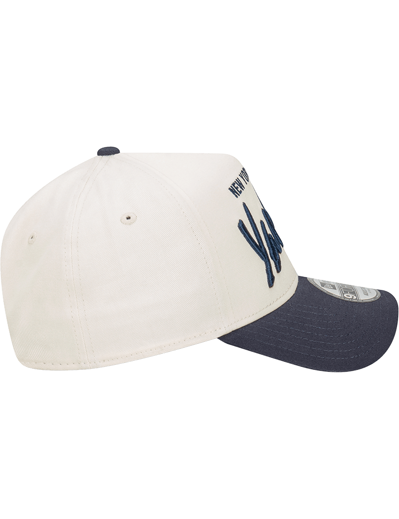 New Era Caps New York Yankees New Era MLB Script 9FORTY A-Frame Snapback Hat - Stone