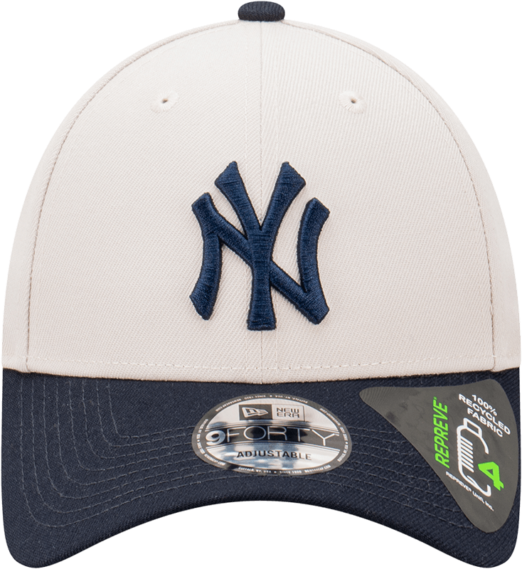 New Era Caps New York Yankees New Era MLB Team 2 Tone Repreve 9FORTY Strapback Hat - Stone