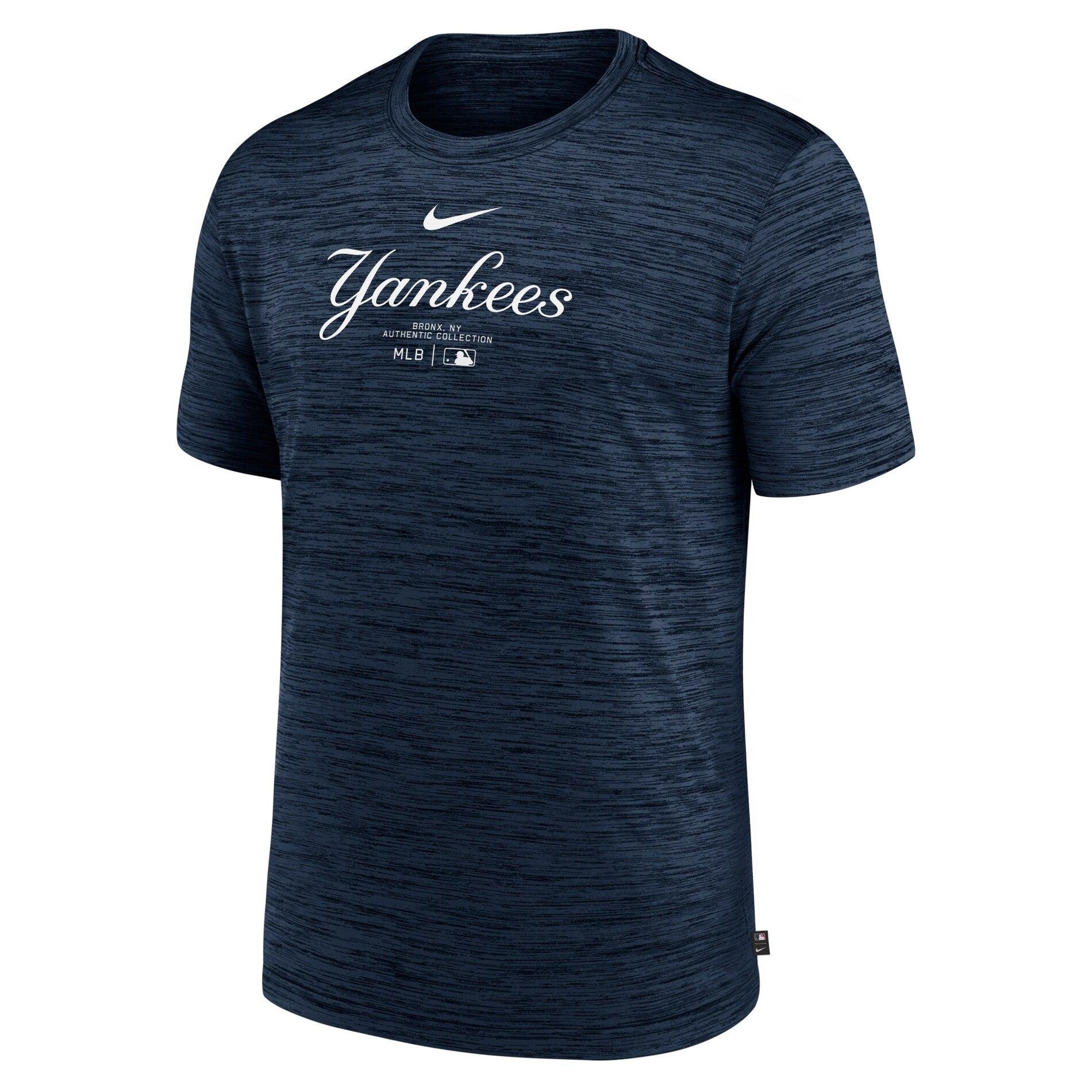 Nike T-Shirts New York Yankees Nike MLB AC Performance Velocity Dri-Fit T-Shirt - Navy