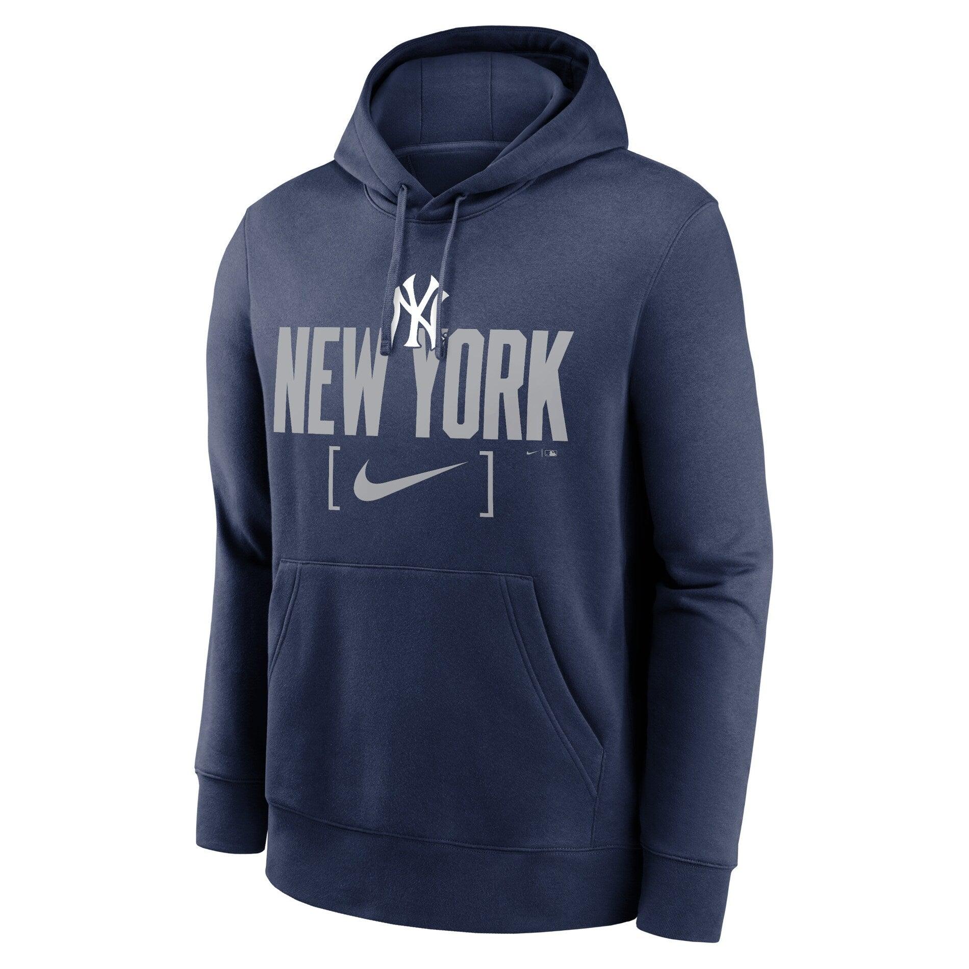 Nike Jumpers New York Yankees Nike MLB Club Slack Fleece Hoodie Jumper - Navy