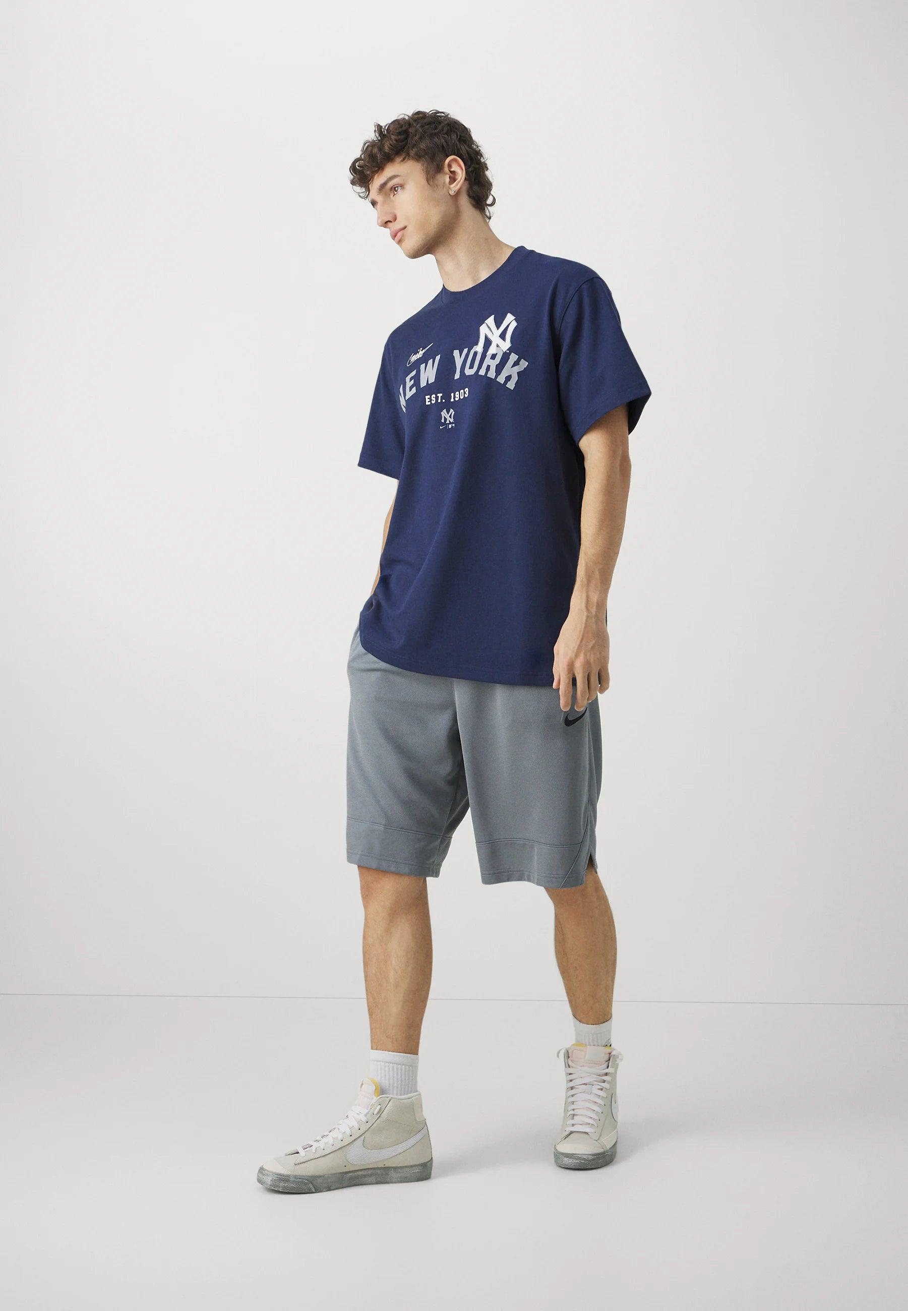 Nike T-Shirts New York Yankees Nike MLB Rewind Oversized Heavyweight T-Shirt - Navy