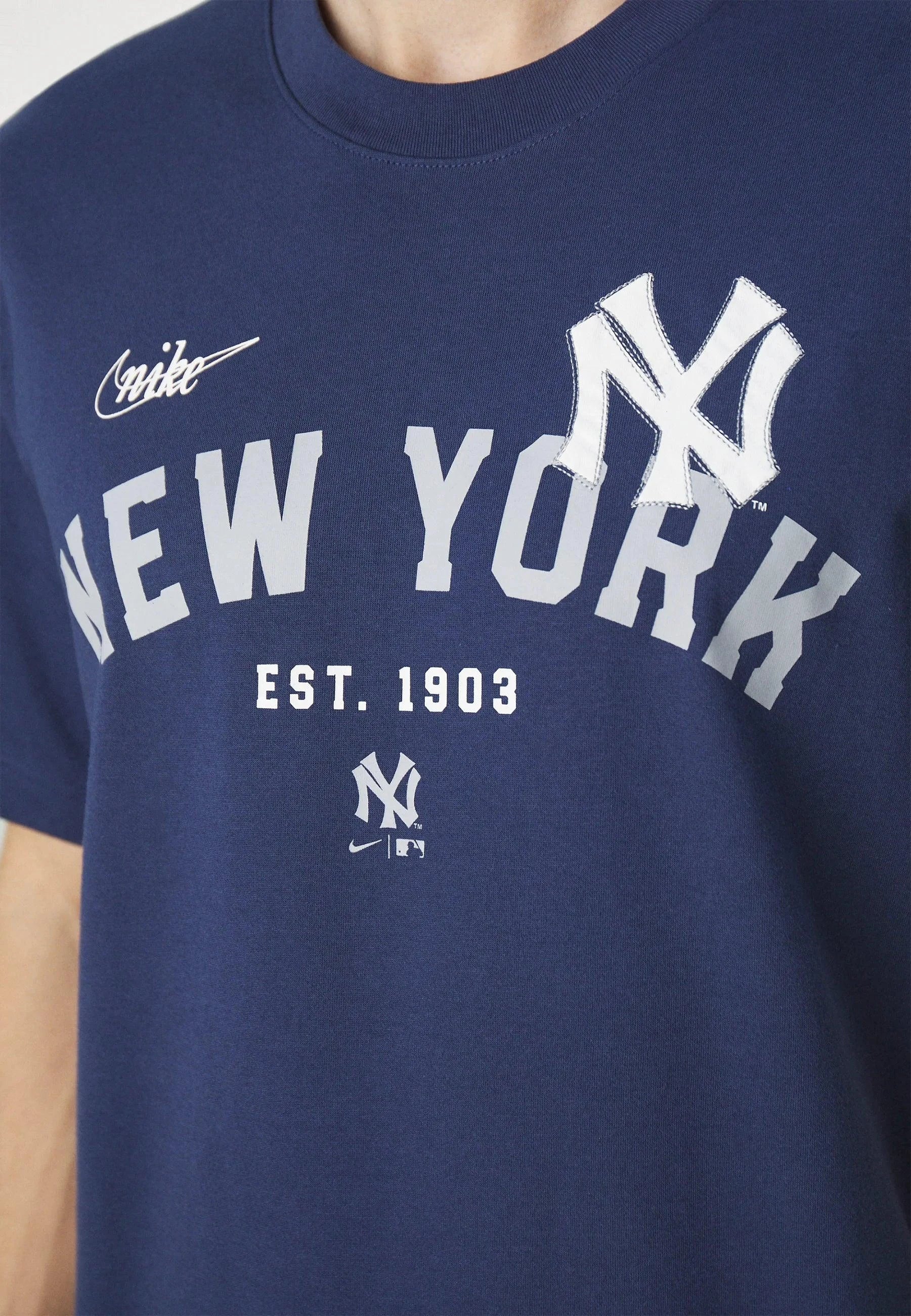 Nike T-Shirts New York Yankees Nike MLB Rewind Oversized Heavyweight T-Shirt - Navy