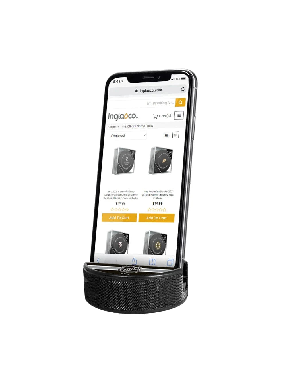 Inglasco Accessories NHL Shield Inglasco Puck Media Device Holder
