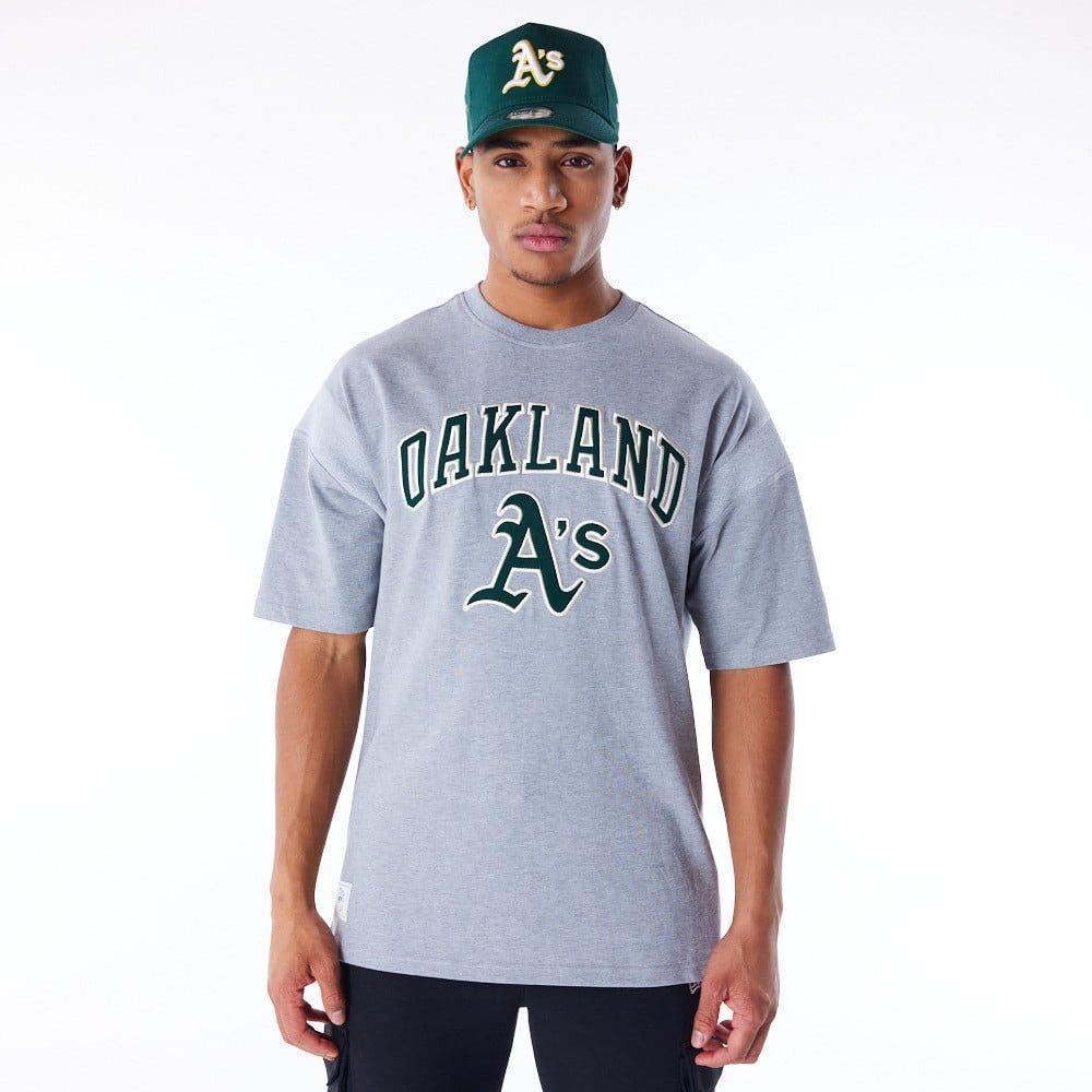 New Era T-Shirts Oakland Athletics New Era MLB Rib Infill Oversized T-Shirt - Grey