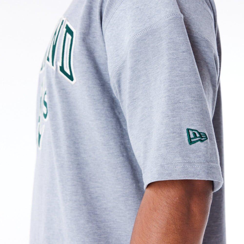 New Era T-Shirts Oakland Athletics New Era MLB Rib Infill Oversized T-Shirt - Grey