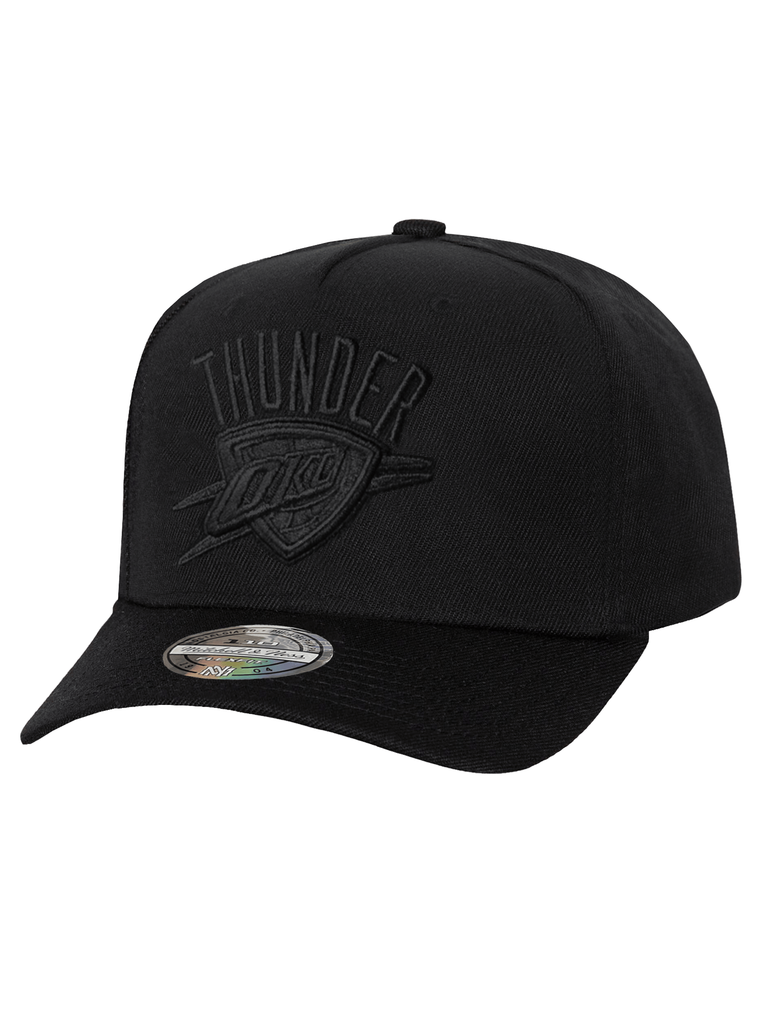 Mitchell And Ness Caps Oklahoma City Thunder Mitchell & Ness NBA Black On Black 110 Flex Snapback Hat