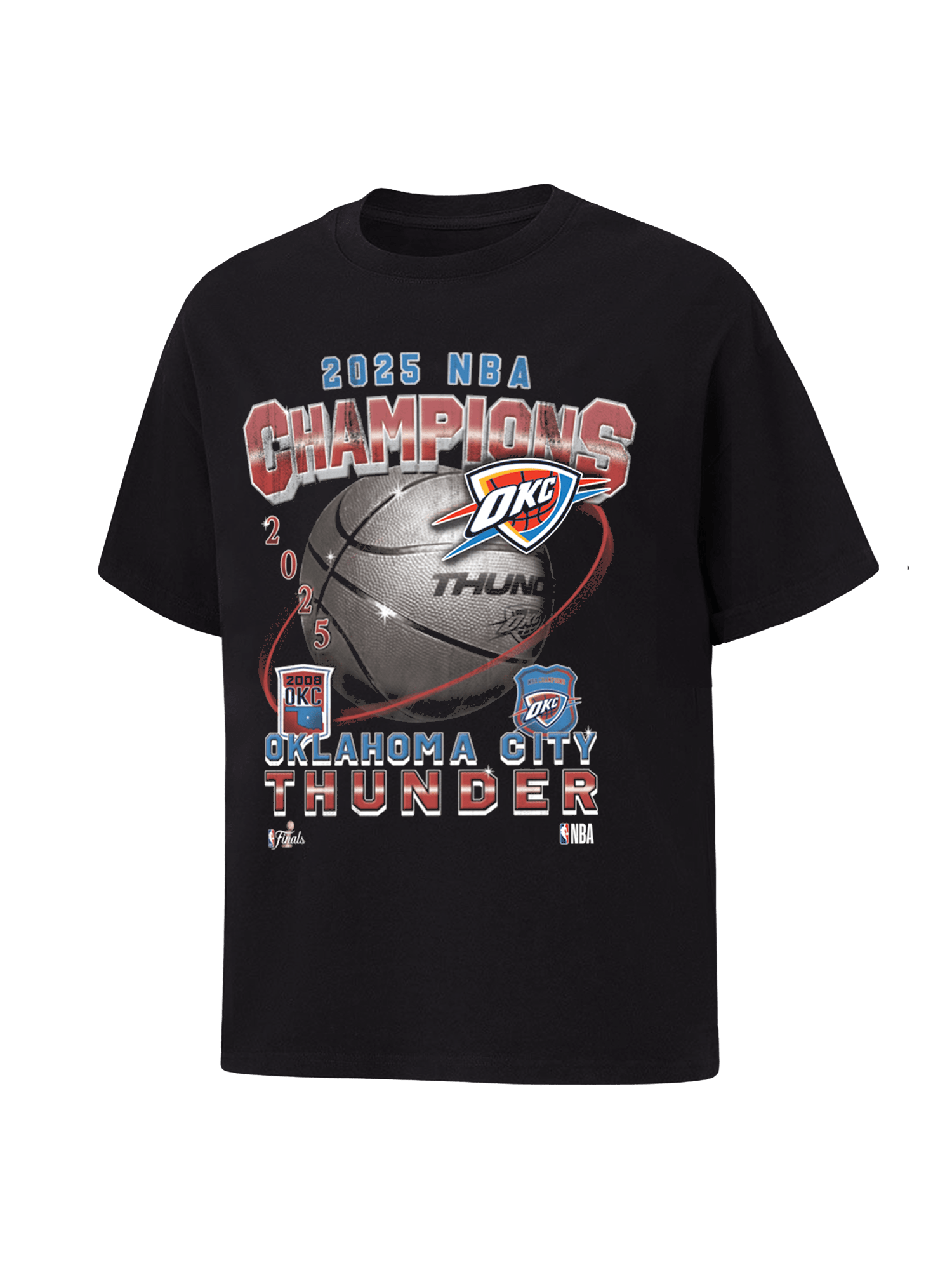 NBA Essentials T-Shirts Oklahoma City Thunder NBA Essentials 2025 Champs Heavyweight T-Shirt - Black
