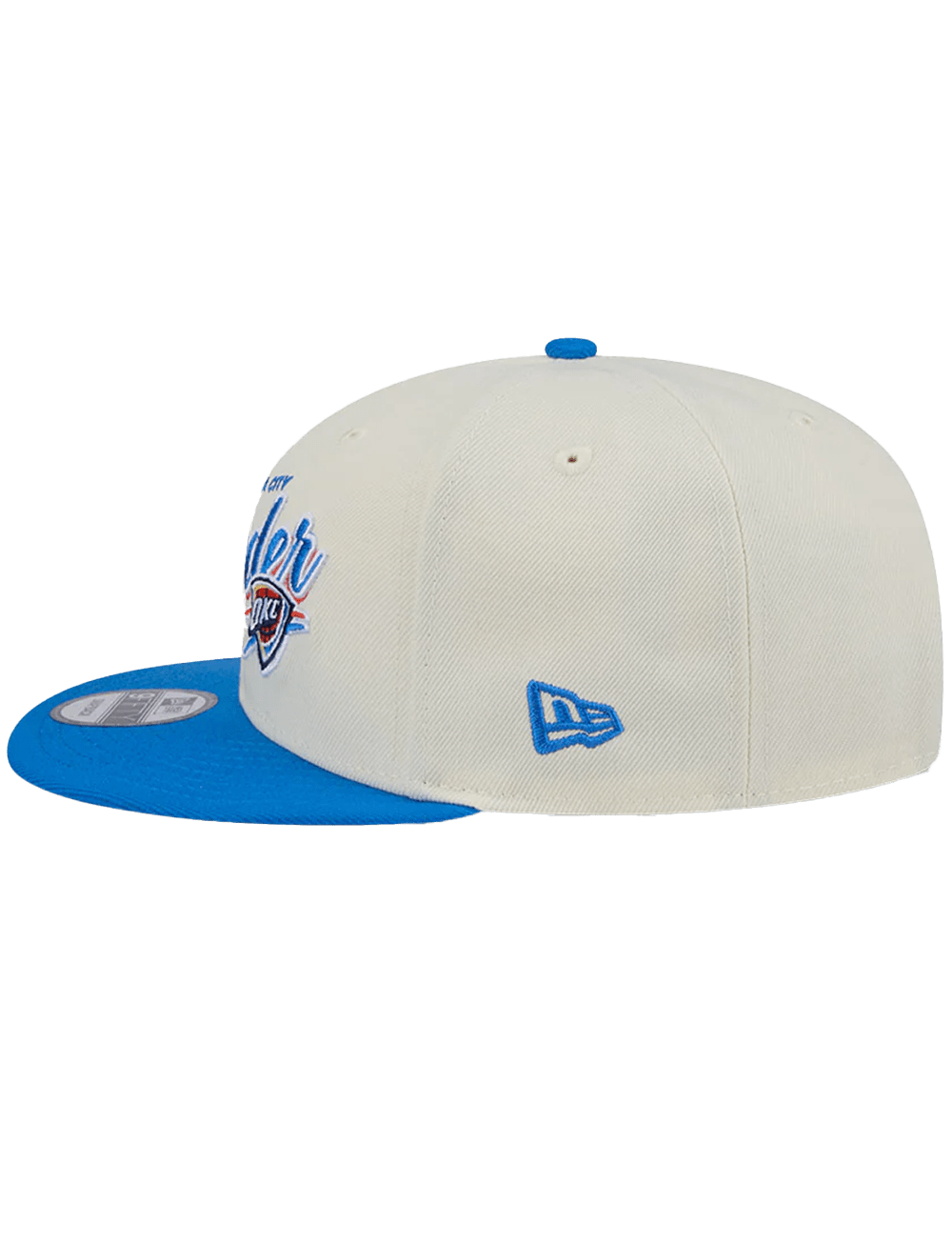 New Era Caps Oklahoma City Thunder New Era NBA 2 Tone Script 9FIFTY Snapback Hat - Chrome White