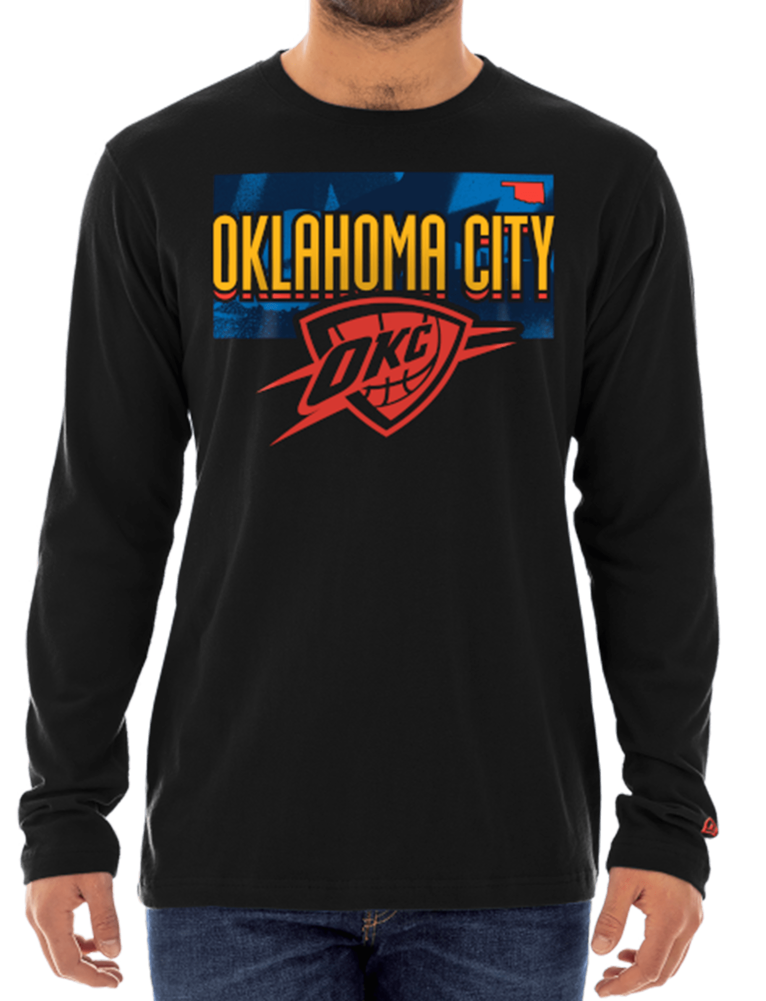 New Era T-Shirts Oklahoma City Thunder New Era NBA 24-25 City Edition Long Sleeve T-Shirt - Black