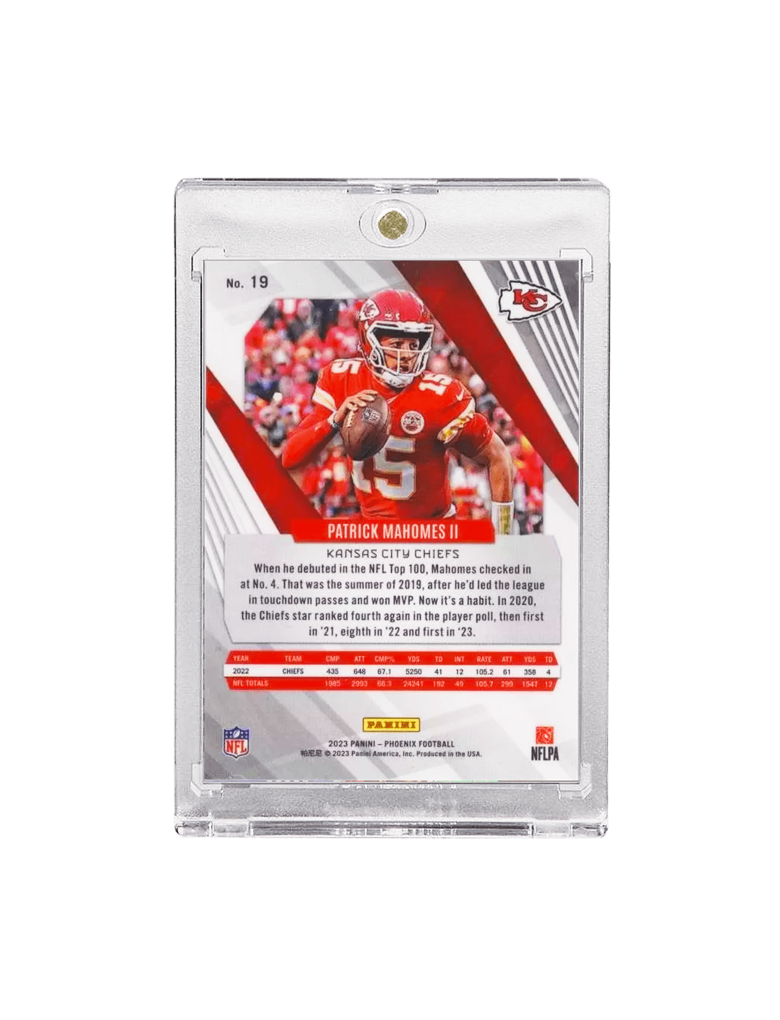 Panini Cards Patrick Mahomes Kansas City Chiefs Panini NFL 23 Phoenix Silver Card