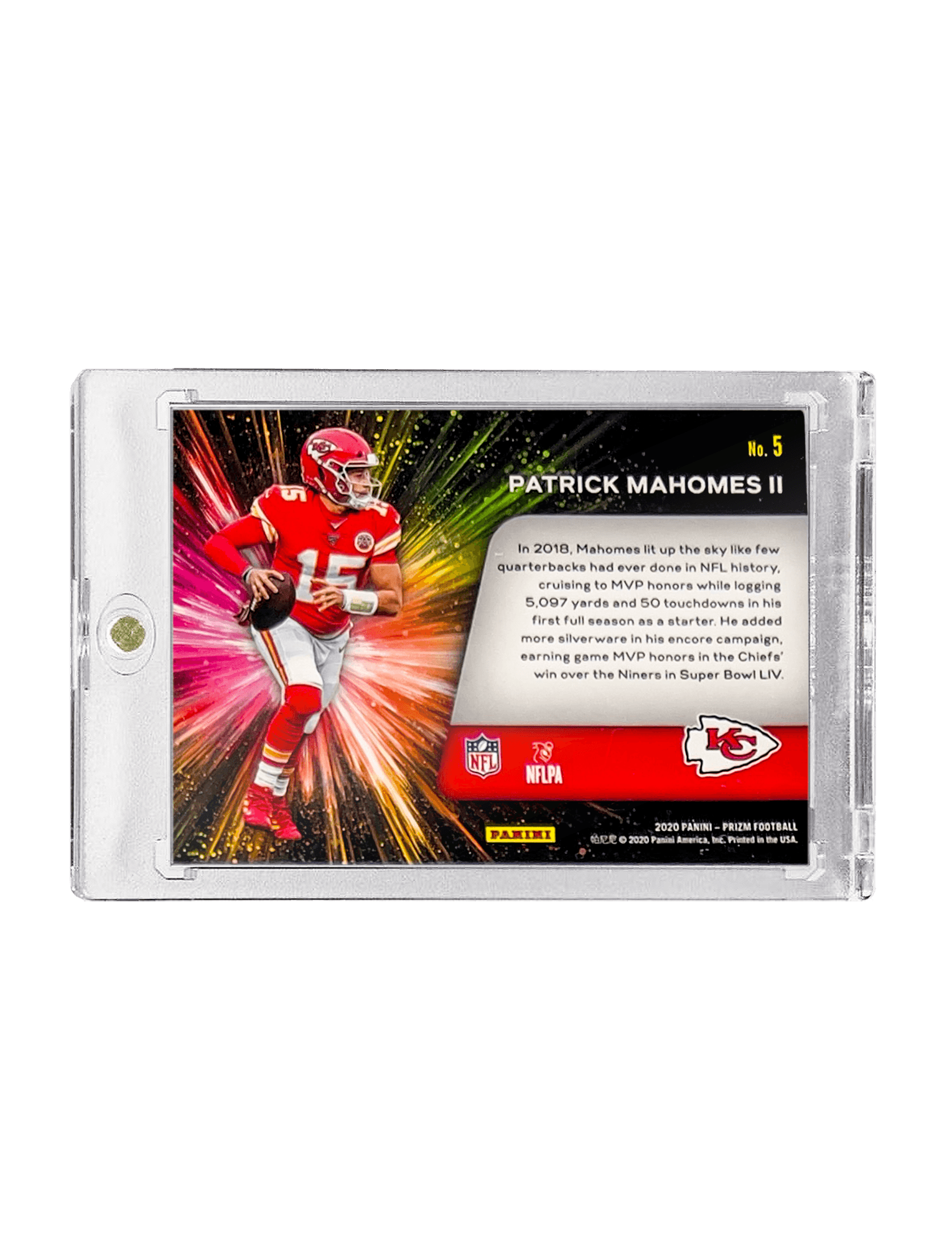 Panini Cards Patrick Mahomes Kansas City Chiefs Panini NFL Mosaic 20 Fireworks 5 Card