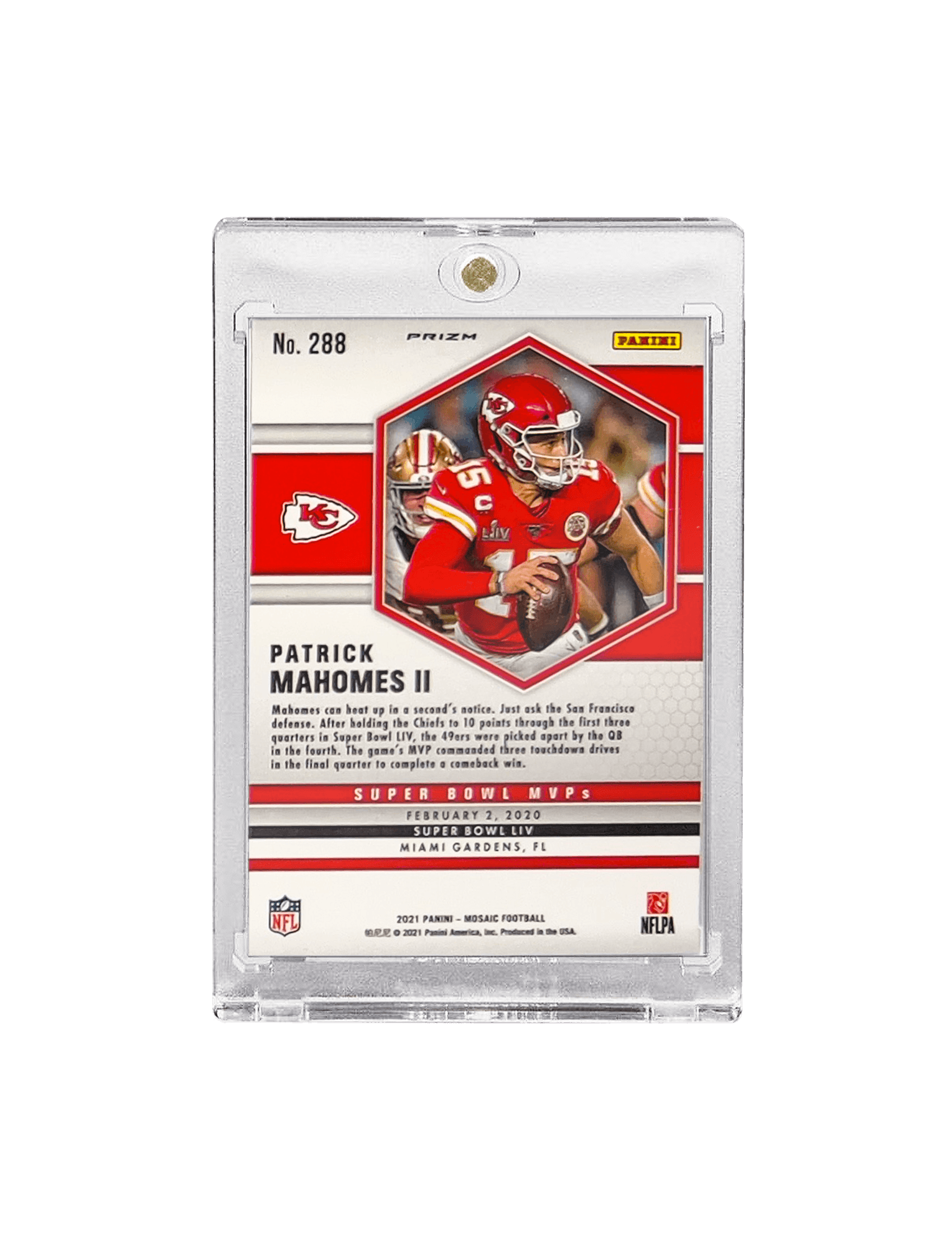 Panini Cards Patrick Mahomes Kansas City Chiefs Panini NFL Mosaic 21 Green 288 Card