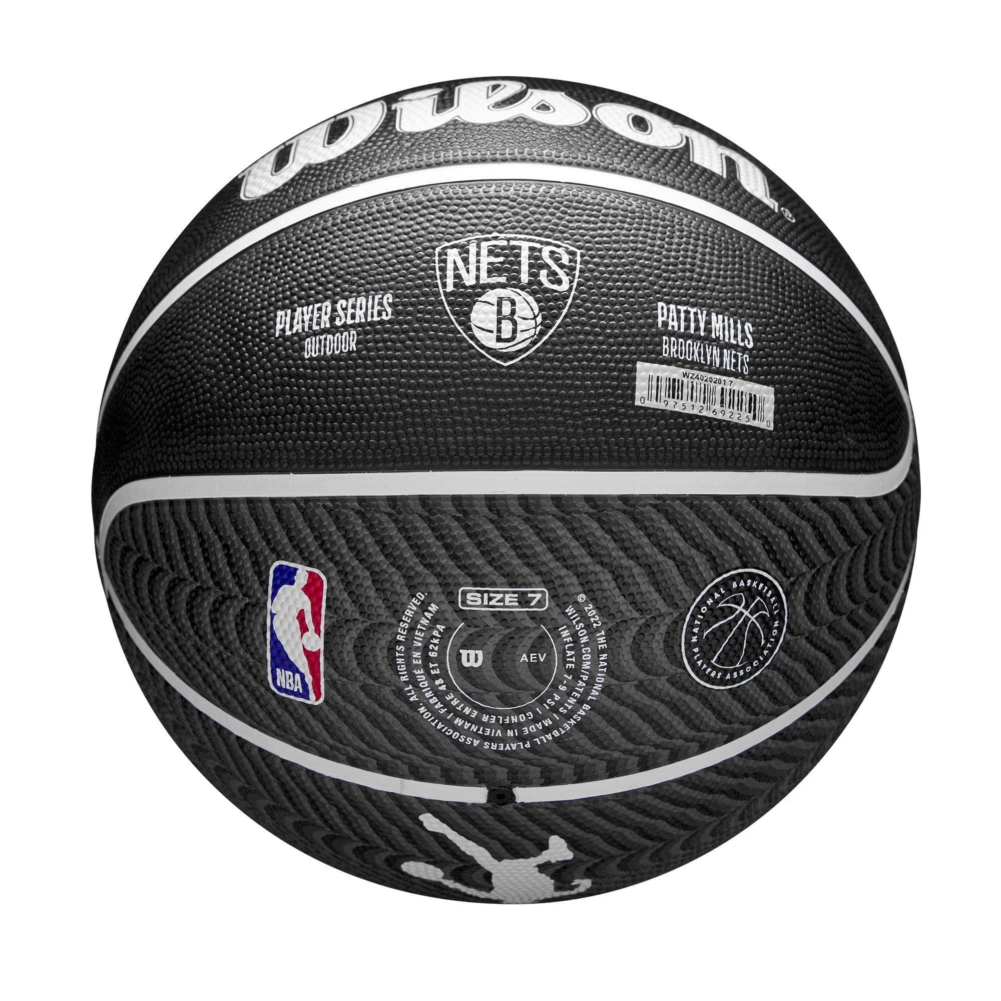 Wilson Sporting Goods Balls Patty Mills Brooklyn Nets Wilson NBA Icon Full Size Basketball - Black