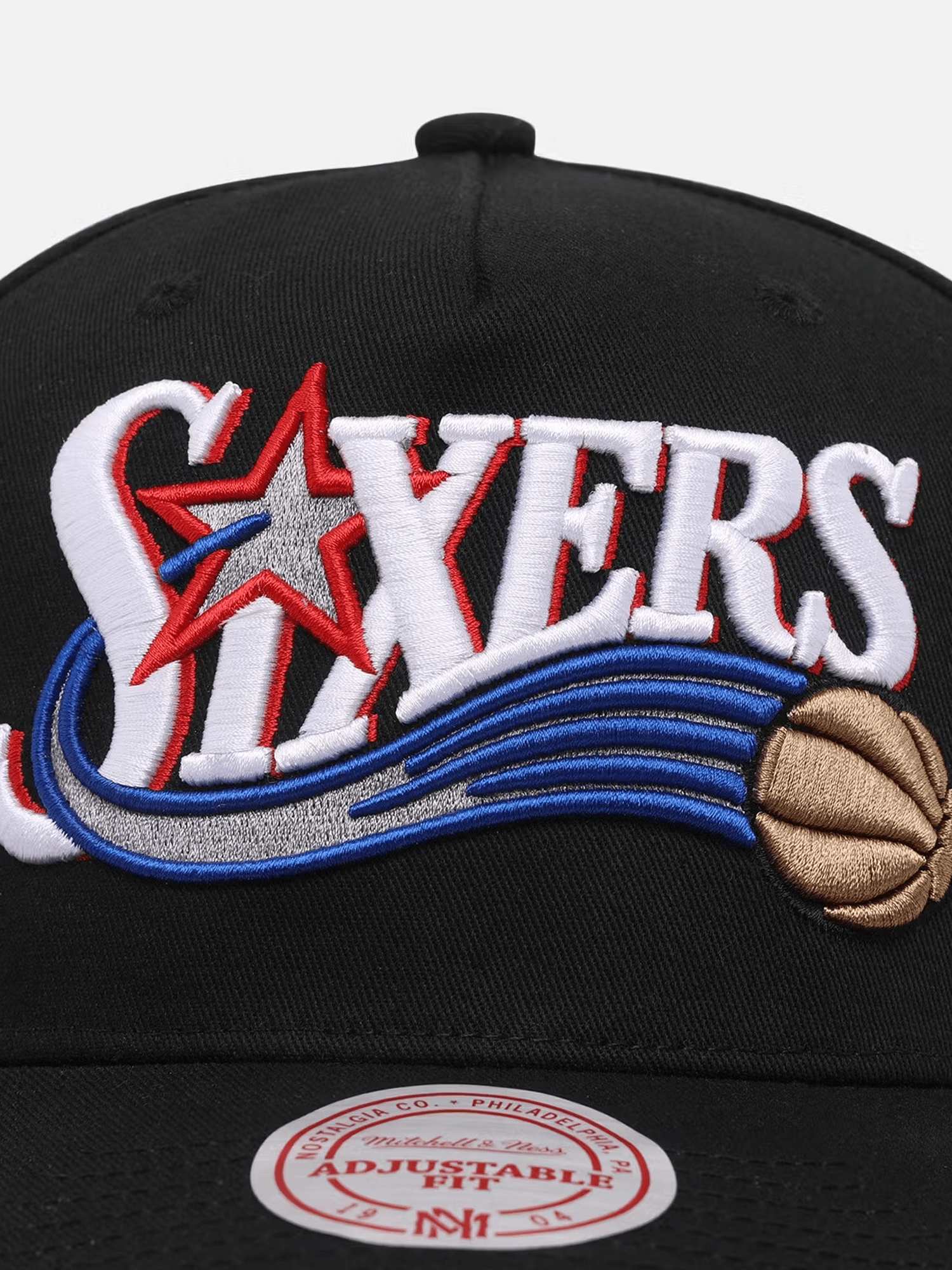 Mitchell And Ness Caps Philadelphia 76ers Mitchell & Ness NBA HWC MVP Snapback Hat - Black