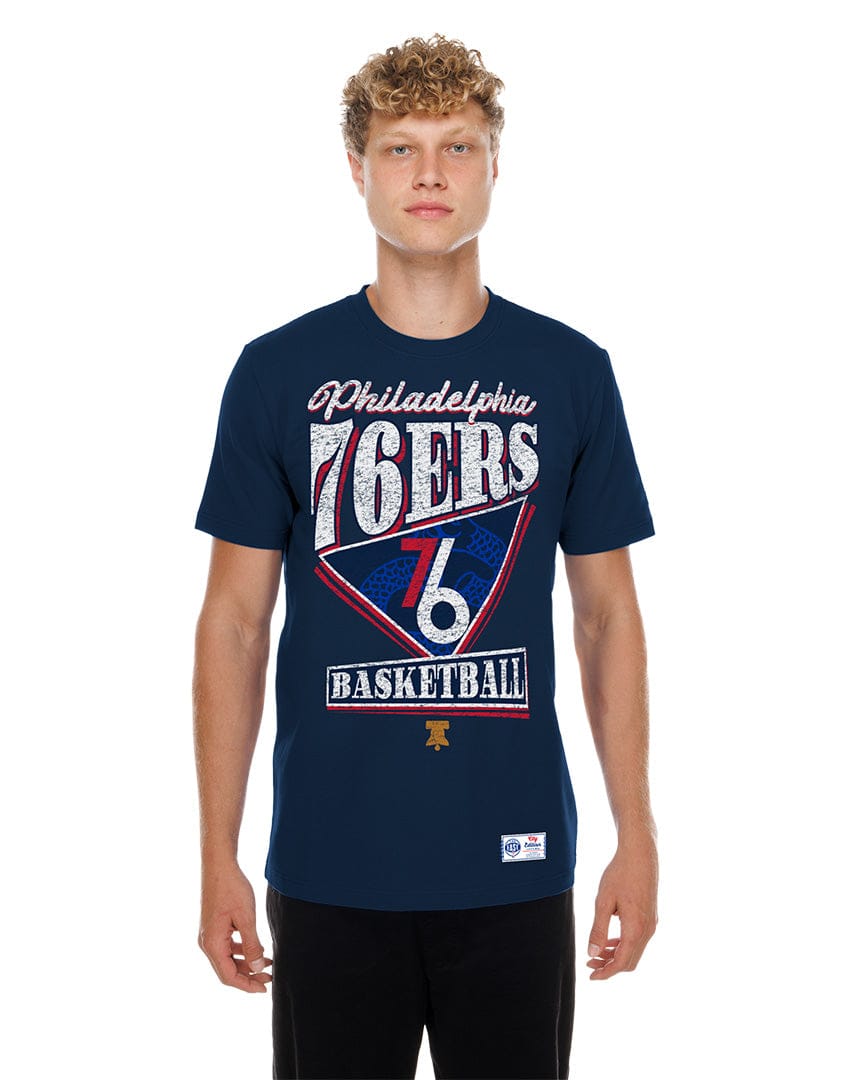 New Era T-Shirts Philadelphia 76ers New Era NBA 25-26 City Edition Distressed T-Shirt