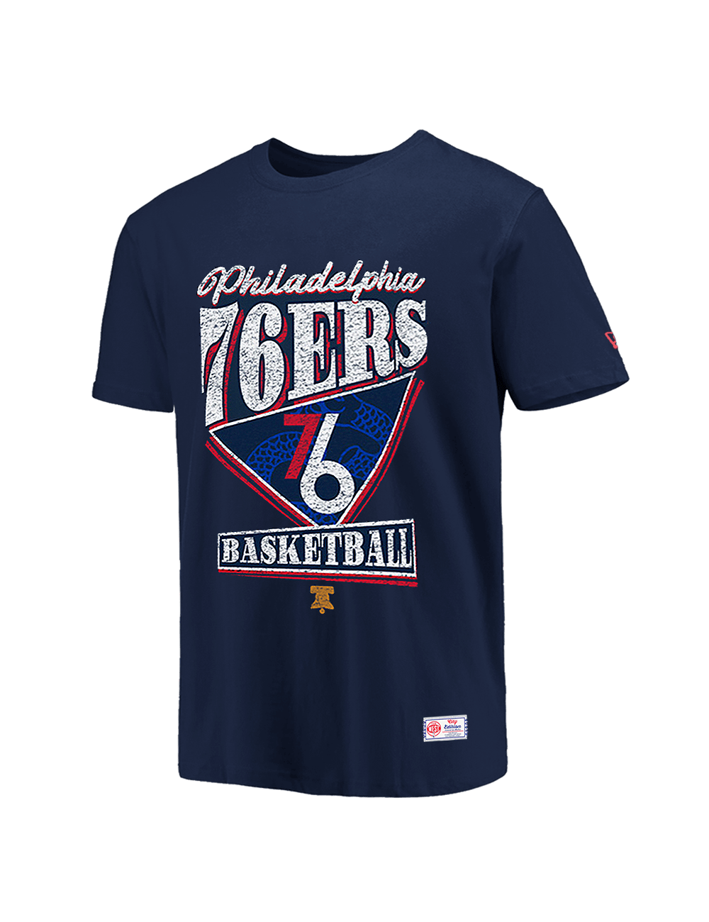 New Era T-Shirts Philadelphia 76ers New Era NBA 25-26 City Edition Distressed T-Shirt