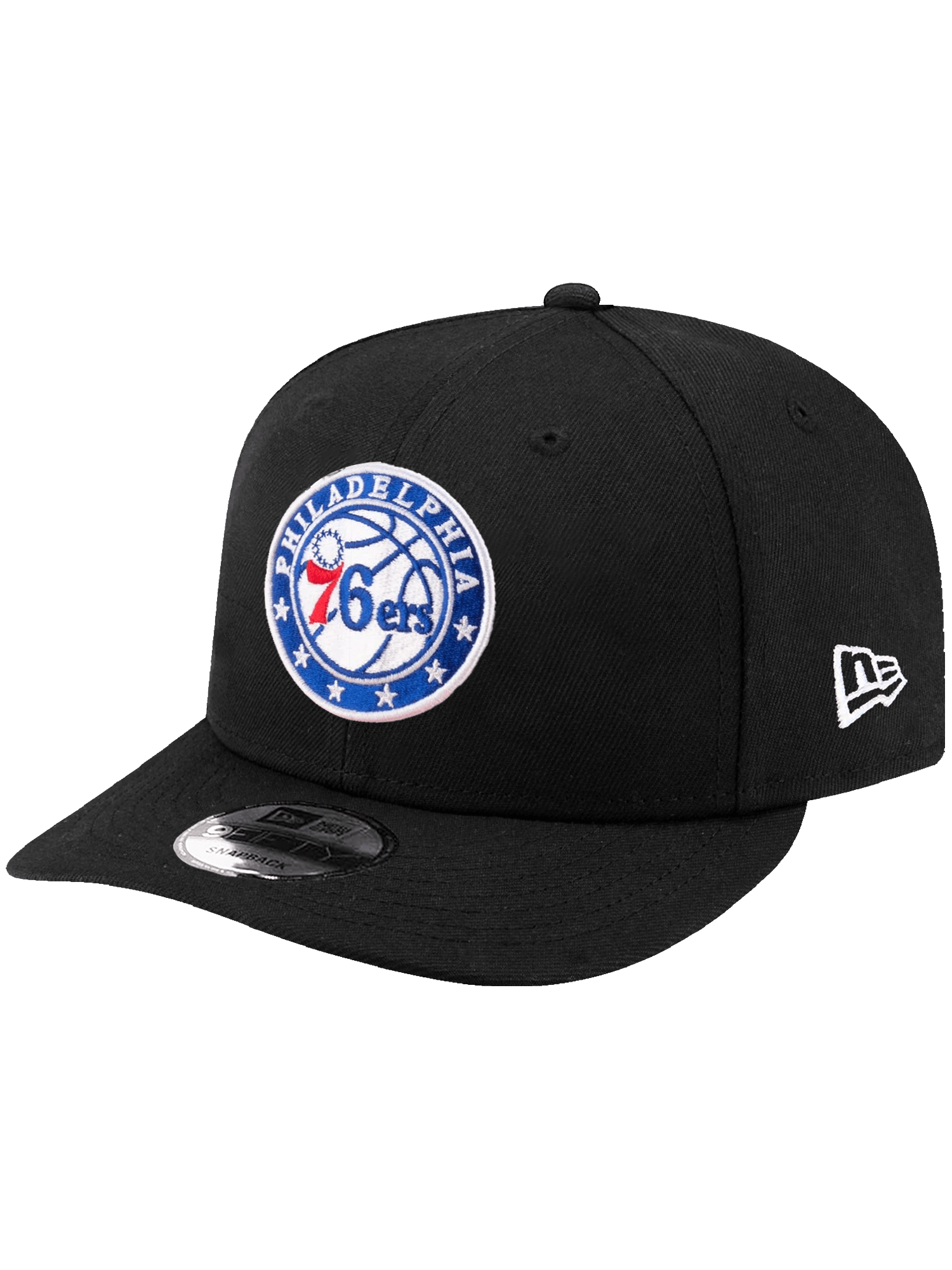 New Era Caps Philadelphia 76ers New Era NBA Team Pre-Curved 9FIFTY Snapback Hat - Black