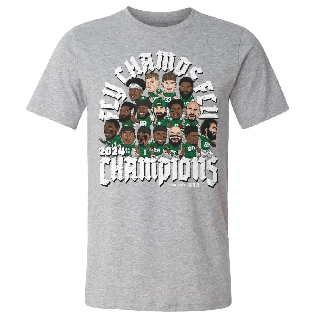 500 Level T-Shirts Philadelphia Eagles 500 Level NFL Super Bowl LIX Champs Group T-Shirt - Grey