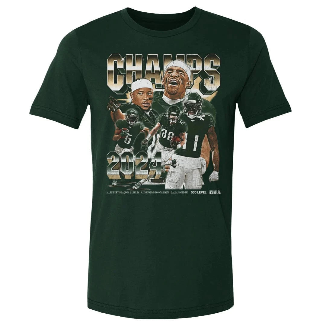 500 Level T-Shirts Philadelphia Eagles 500 Level NFL Super Bowl LIX Champs Homage T-Shirt - Green