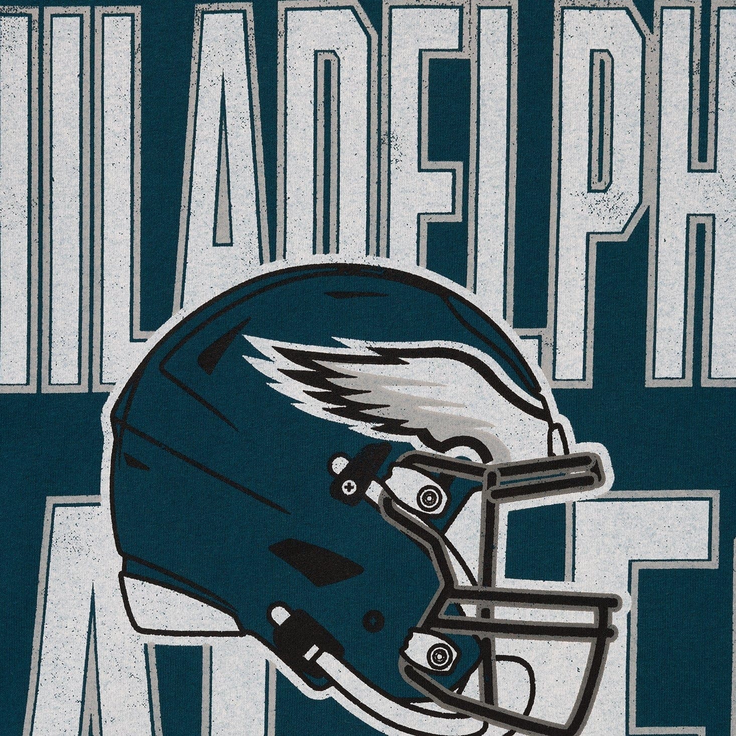 Majestic Athletic T-Shirts Philadelphia Eagles Majestic NFL Oversized Sport Stripe T-Shirt - Green