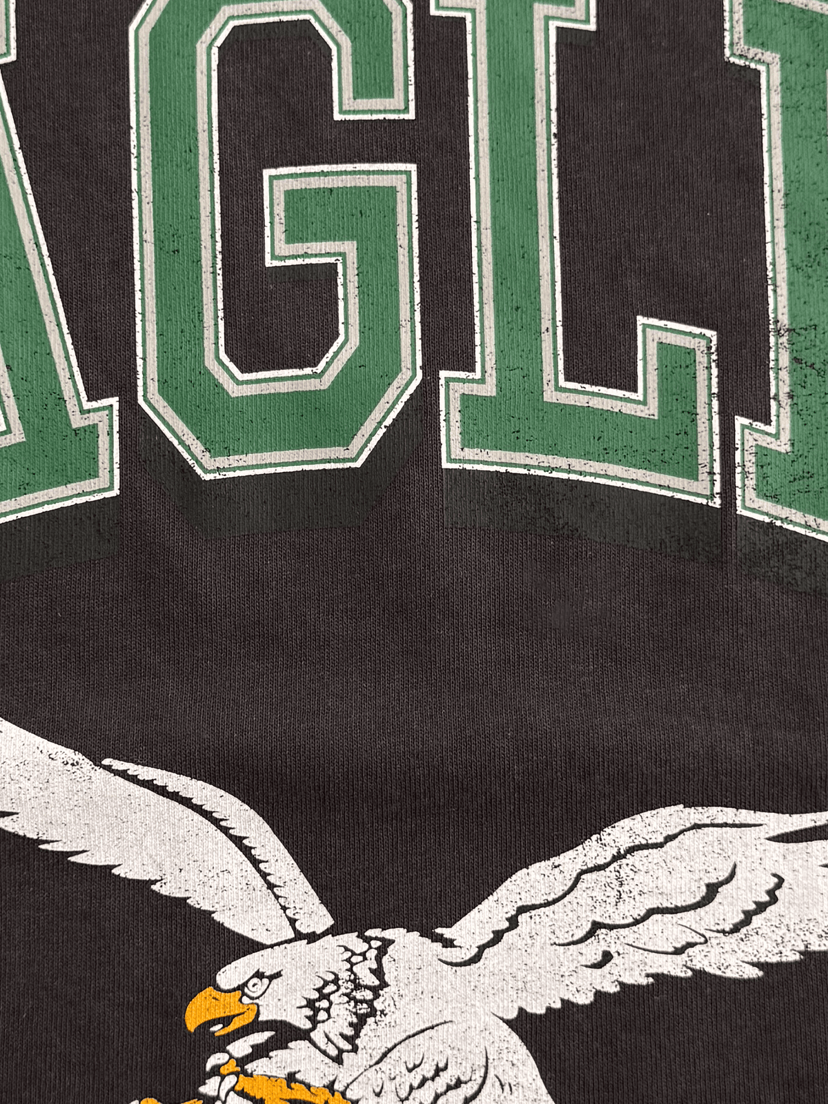 Mitchell And Ness T-Shirts Philadelphia Eagles Mitchell & Ness NFL Arch Boxy Vintage Muscle T-Shirt - Faded Black