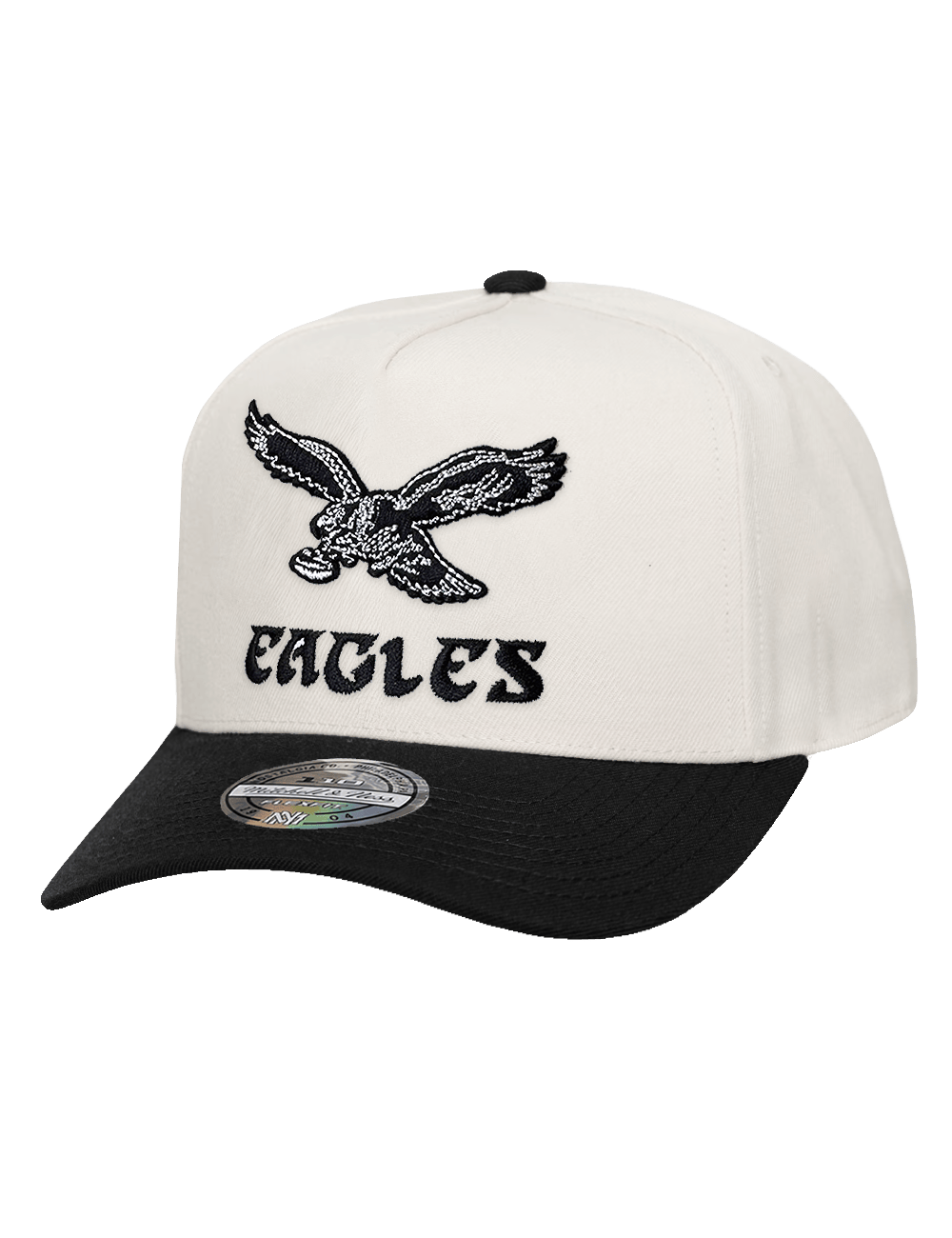 Mitchell And Ness Caps OSFM Philadelphia Eagles Mitchell & Ness NFL Monochrome Flex 110 Snapback Hat - Cream