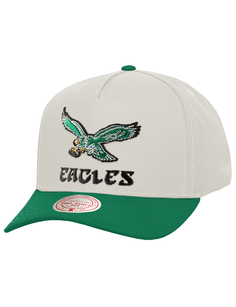 Mitchell And Ness Caps Philadelphia Eagles Mitchell & Ness NFL Team Pro Pinch Snapback Hat - White Cream