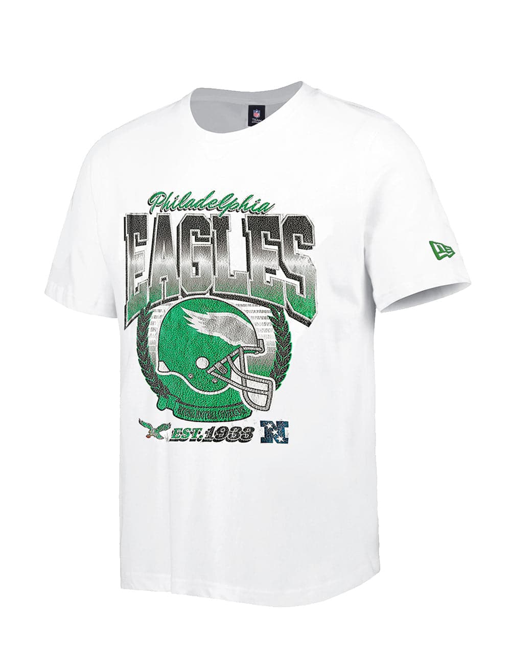 New Era T-Shirts Philadelphia Eagles New Era NFL Helmet Crest T-Shirt - White