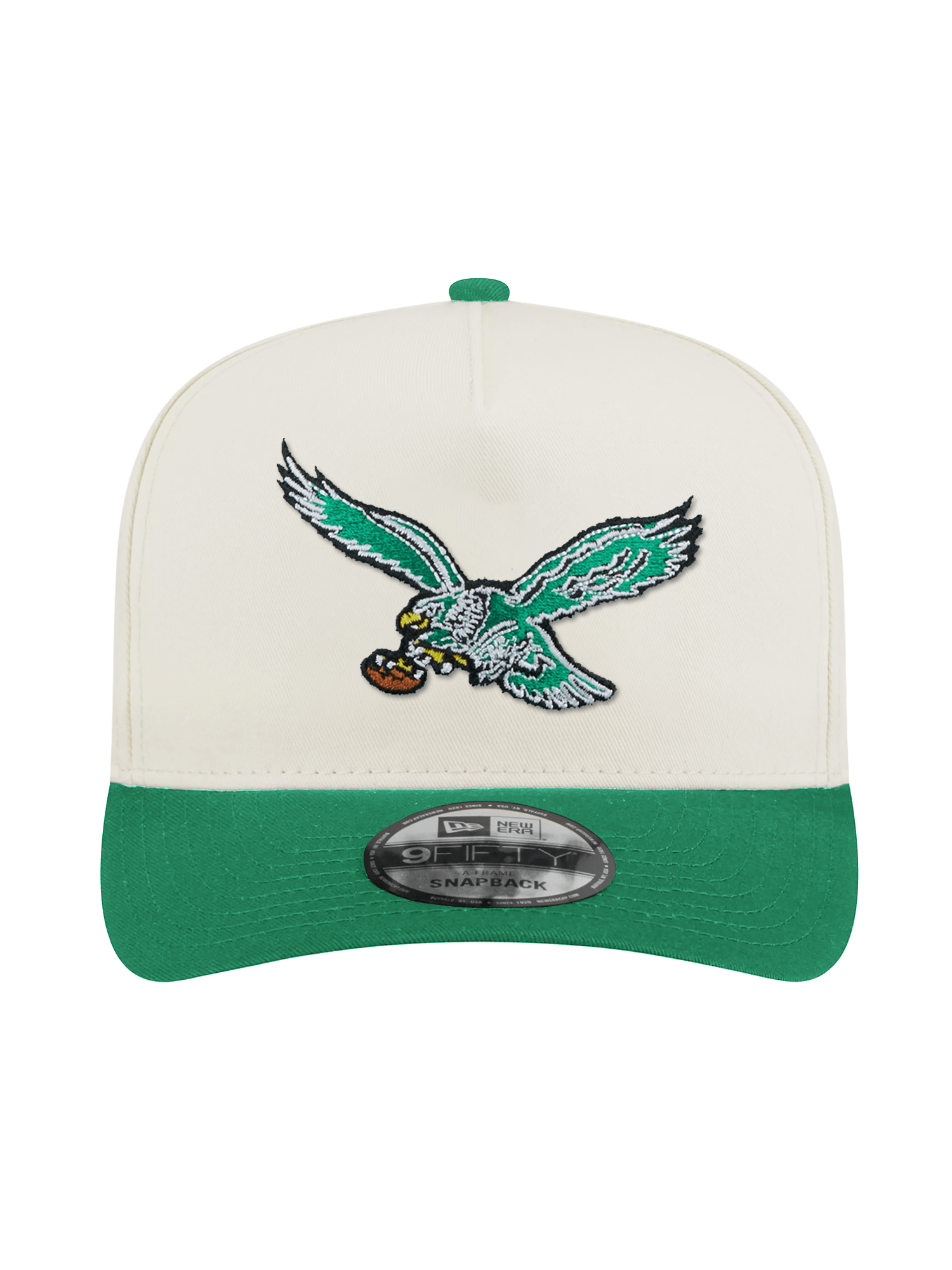 New Era Caps Philadelphia Eagles New Era NFL Team 2T 9FIFTY A-Frame Pre-Curved Snapback Hat - Chrome