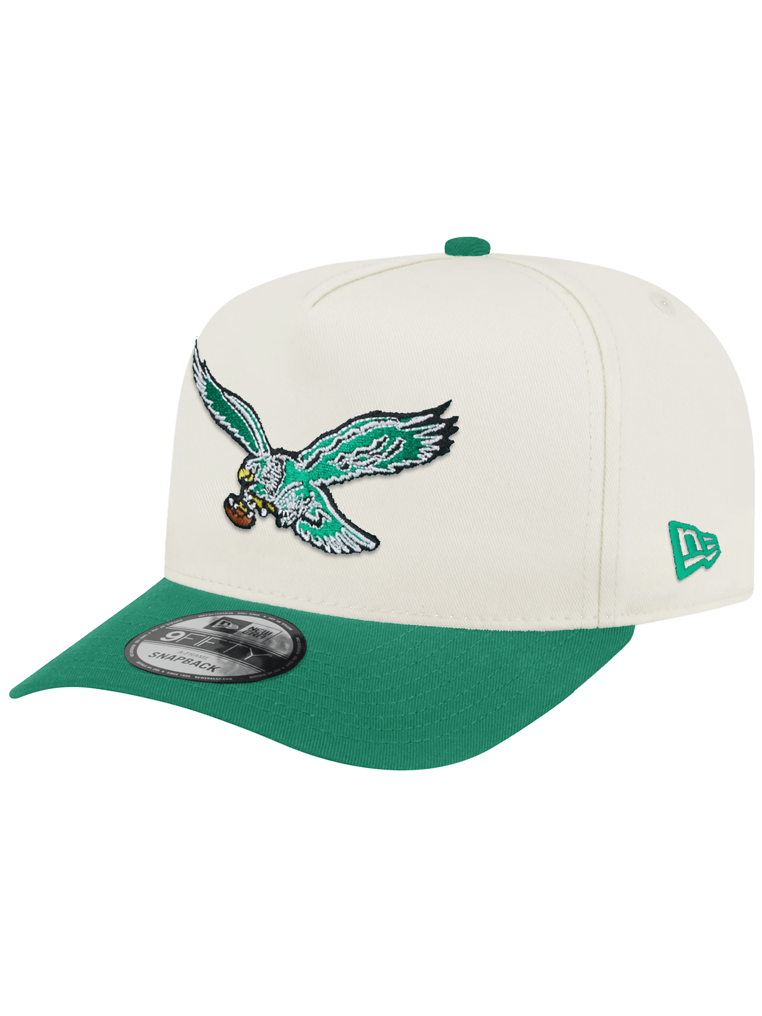 New Era Caps Philadelphia Eagles New Era NFL Team 2T 9FIFTY A-Frame Pre-Curved Snapback Hat - Chrome